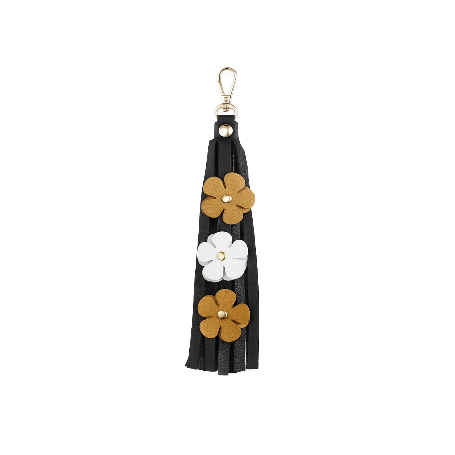 F3rog By Rana Women's Yellow / Black / White Yellow, Black & White Triple Flower Keychain In Multi