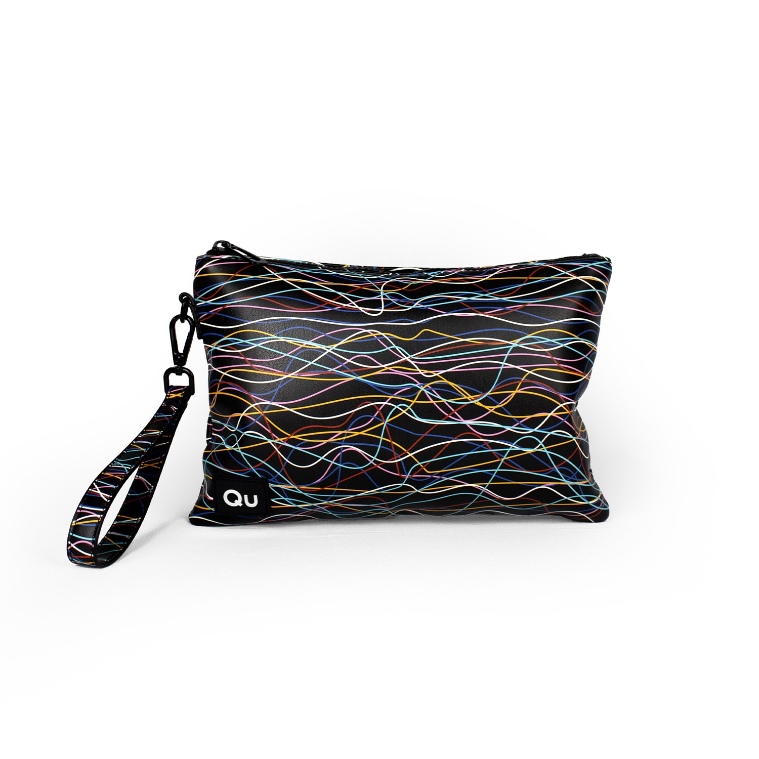Qu Women's Black Party Threads Pouch In Black