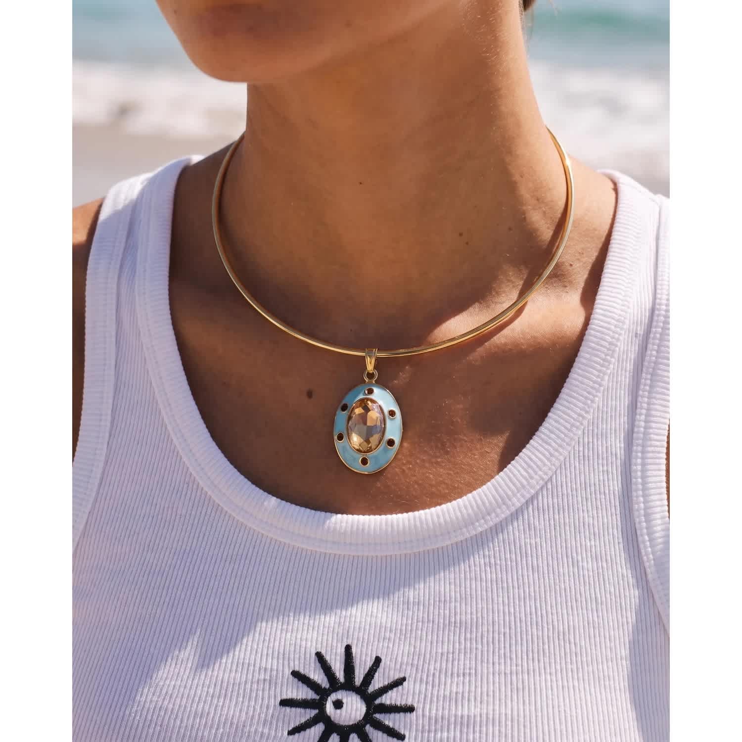 Gemma Blu Choker | By Virgo | Wolf & Badger