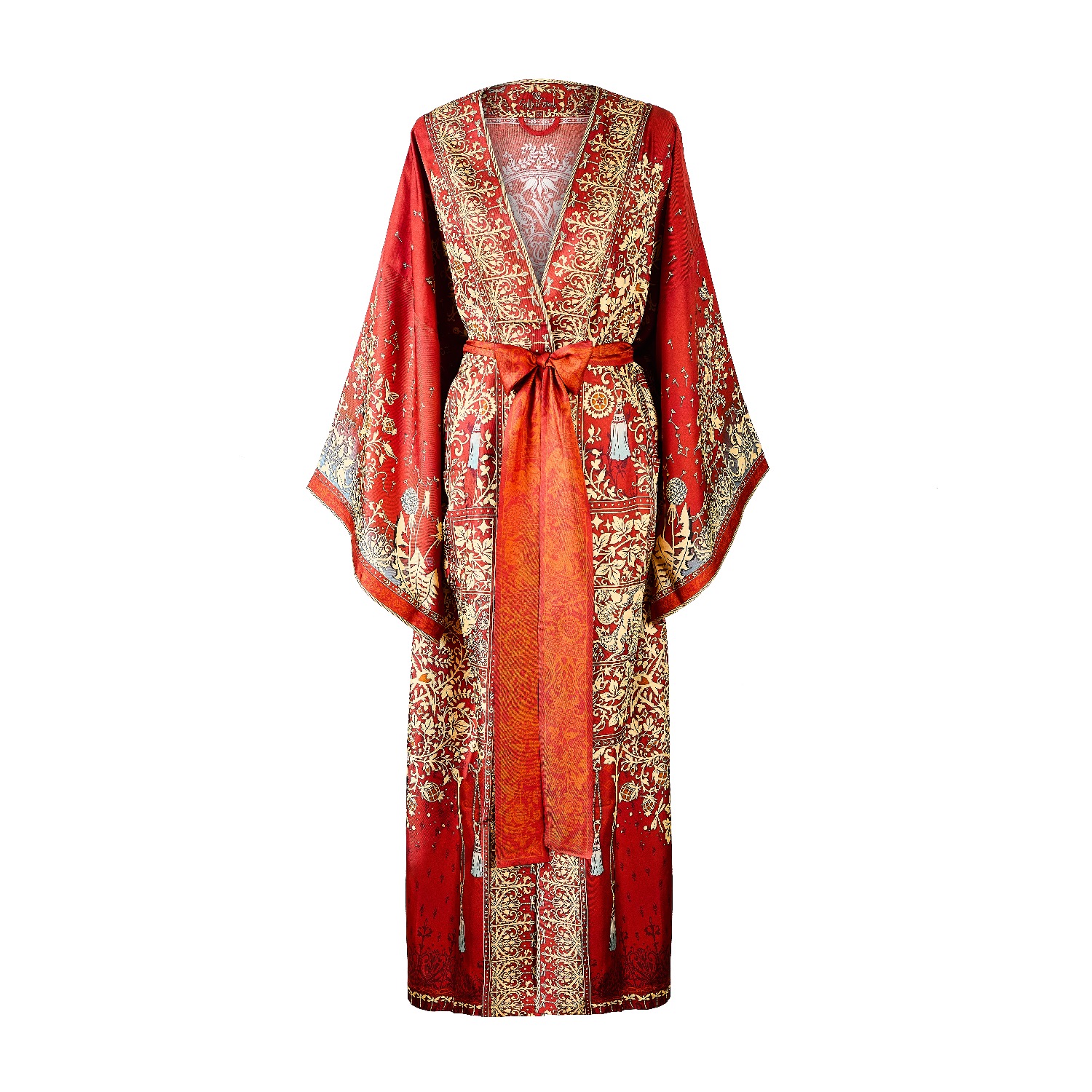 Women's Tree Of Life Silk Robe In Rust | One Size | Silk&Soul