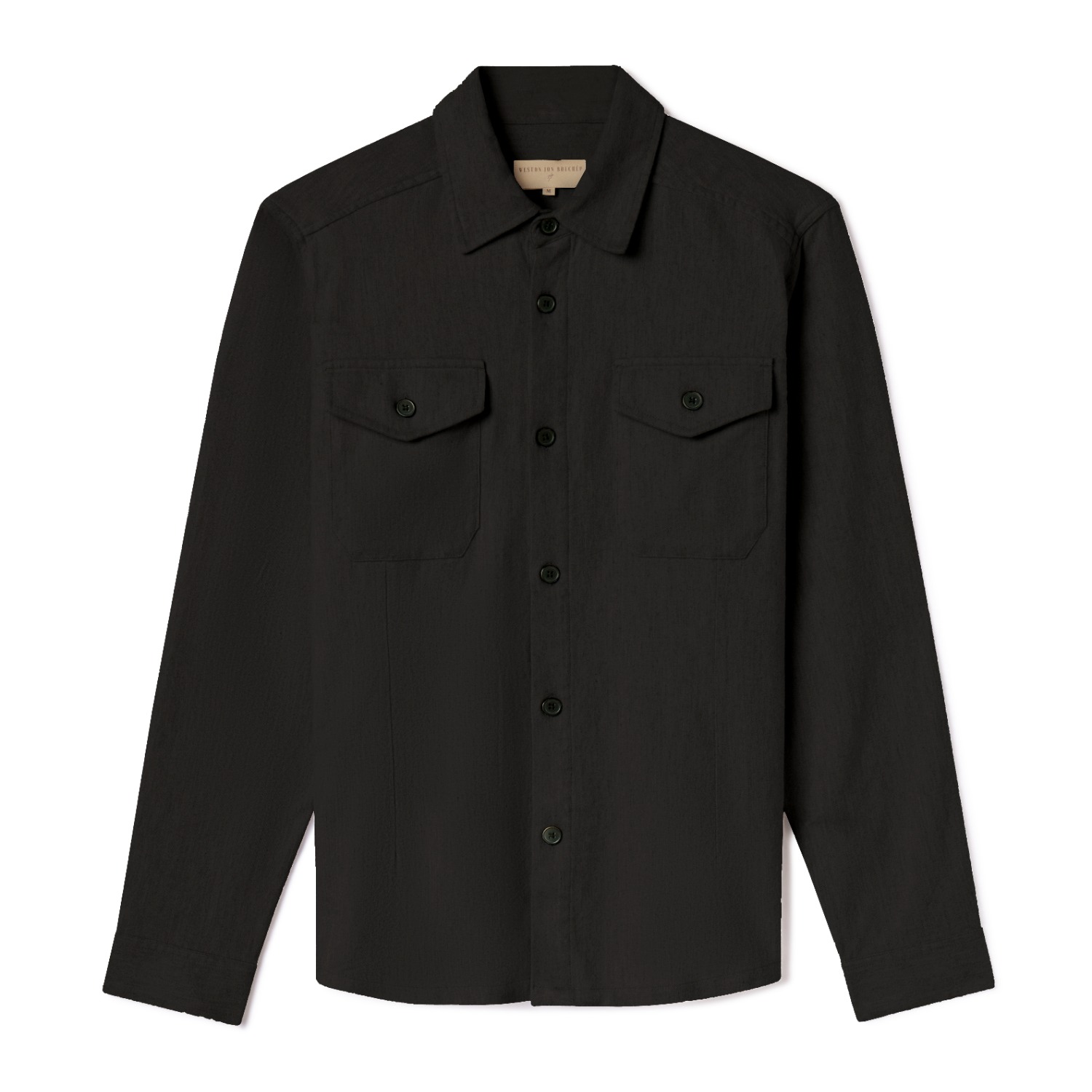 Weston Jon Boucher Men's Black Untucked Tailored Slim Fit Button-up Shirt - Obsidian In Black