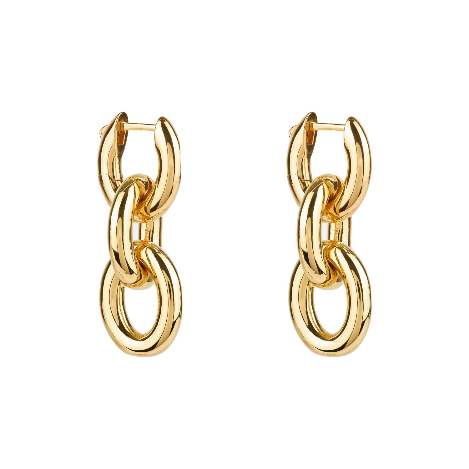 Ballinger Women's Triple Gold Hoop Drop Two-in-one Earrings