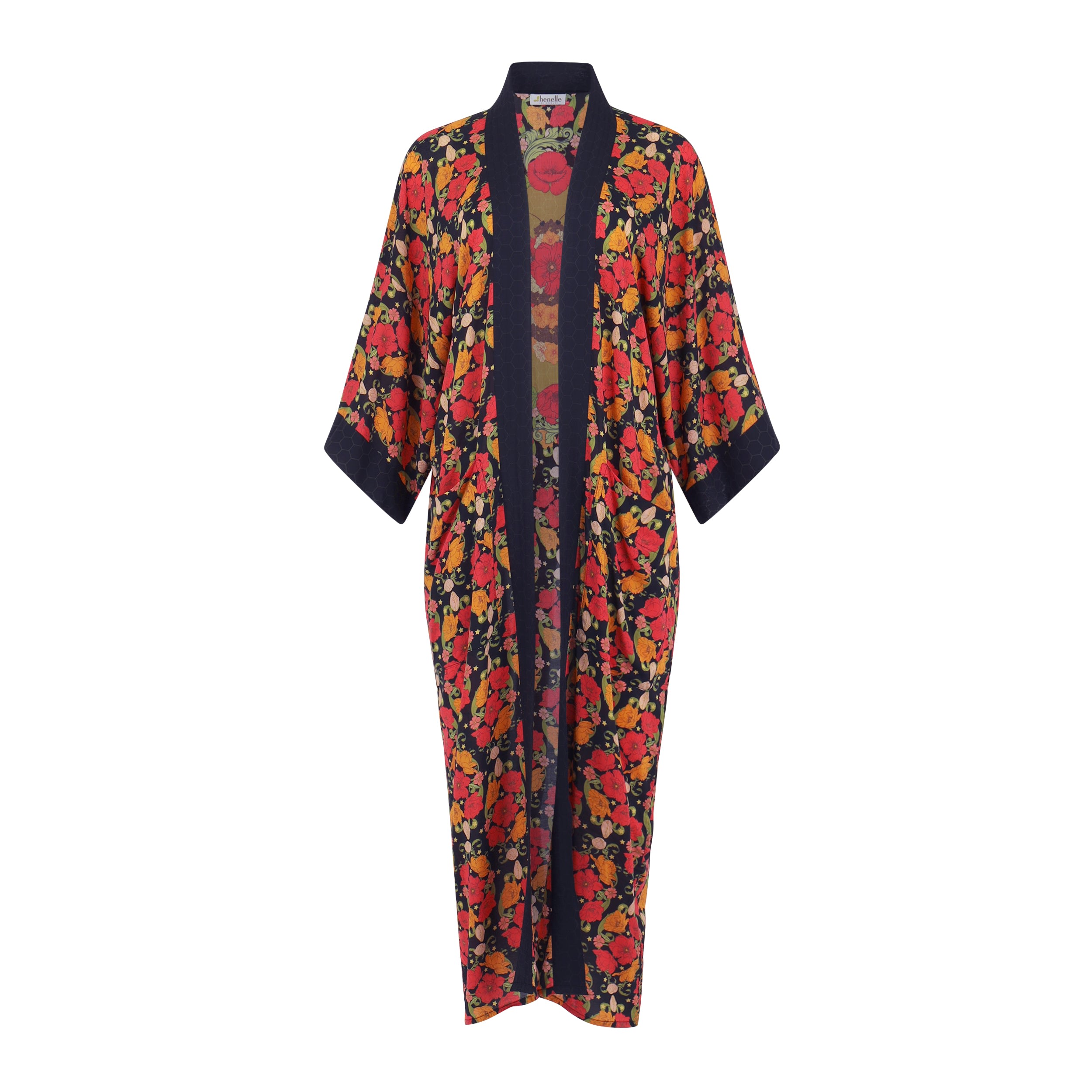 Women's Black Night Bloom Kimono | M/L | Henelle