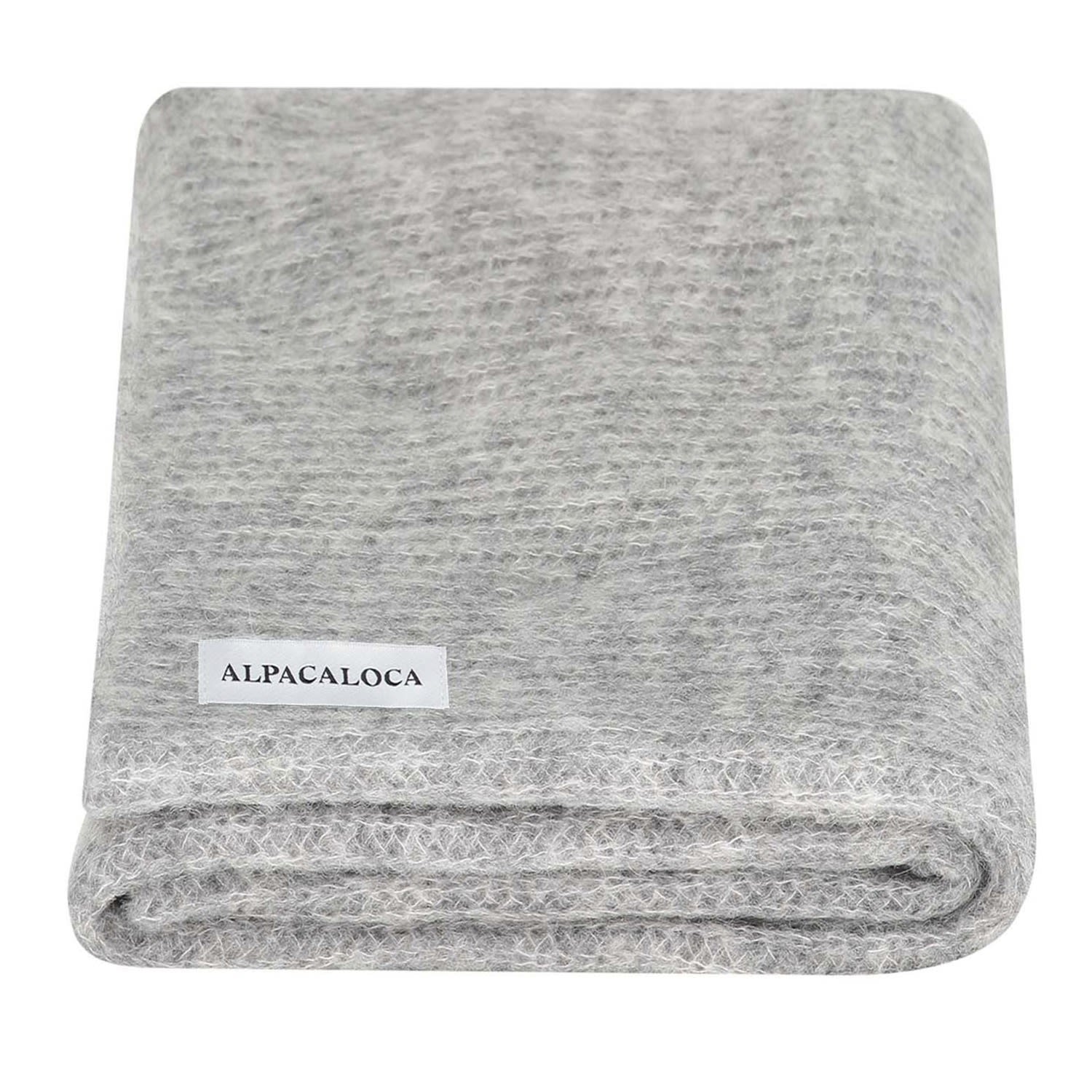 Alpaca Loca Women's Knitted Scarf/shawl Grey Alpaca Wool In Gray