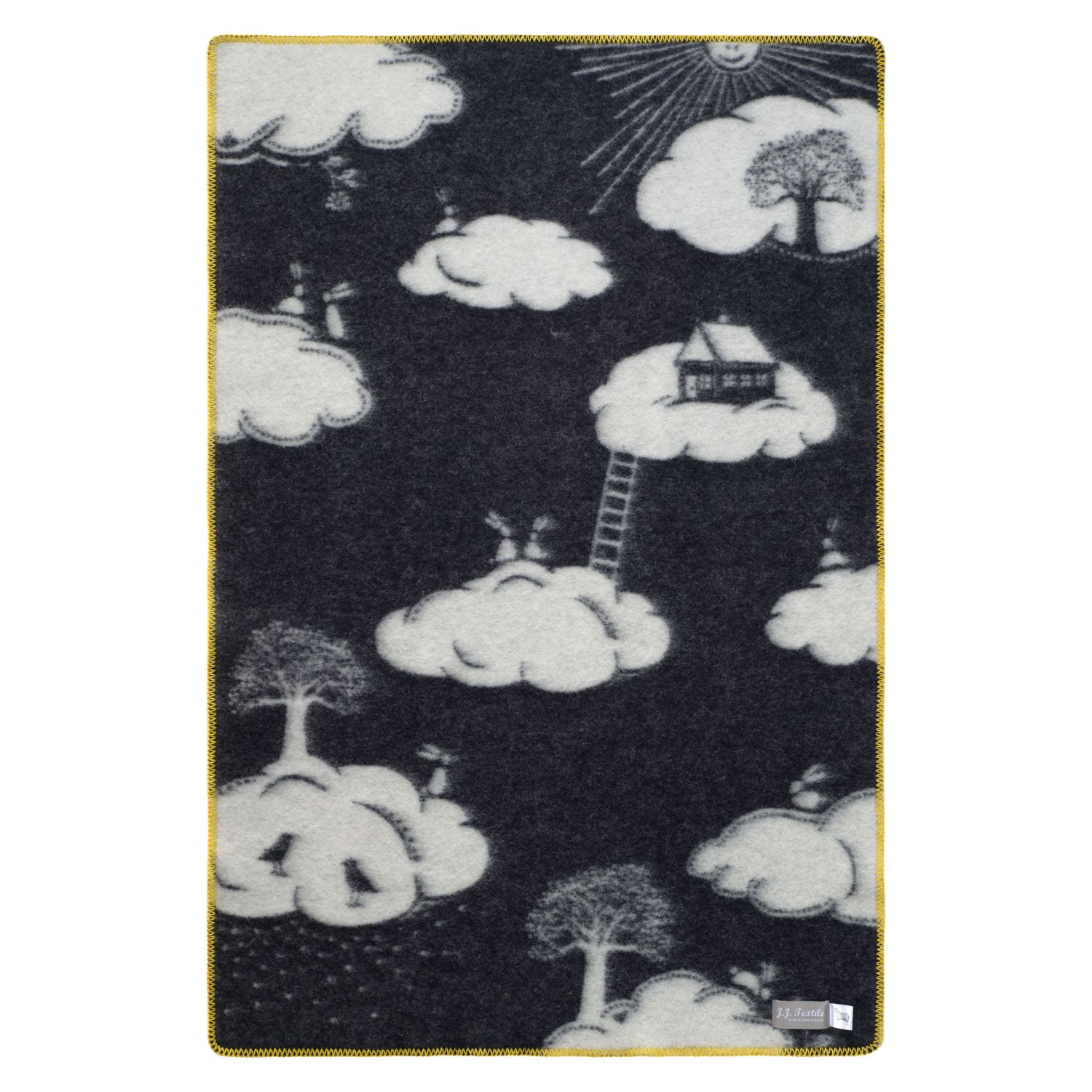 J.j.textile Pink / Black / White Elana Small Blanket In Multi