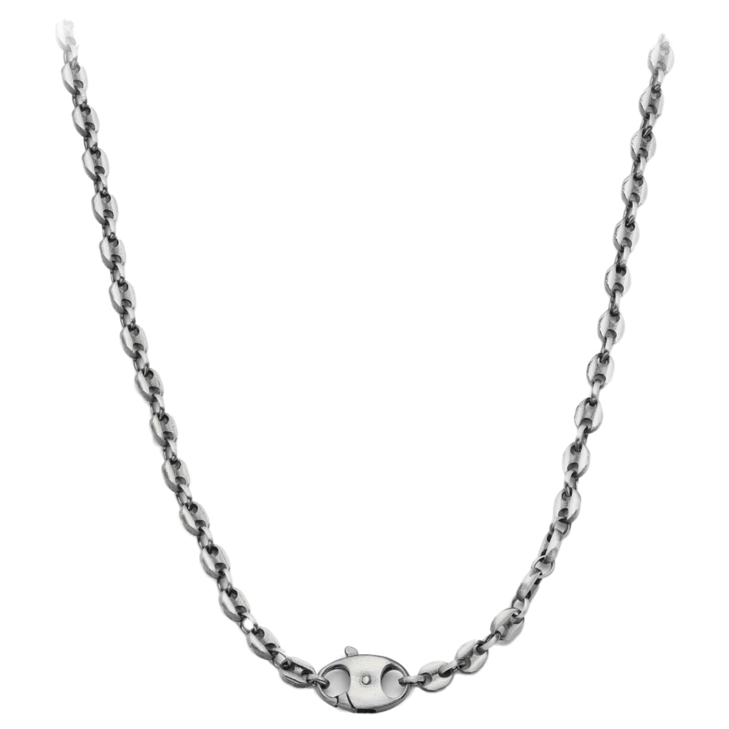 Altar™ Ornaments Co. Men's Grey Obsidian Chain| Sterling Silver Ruthenium-plated Chain - Altar™ In Gray