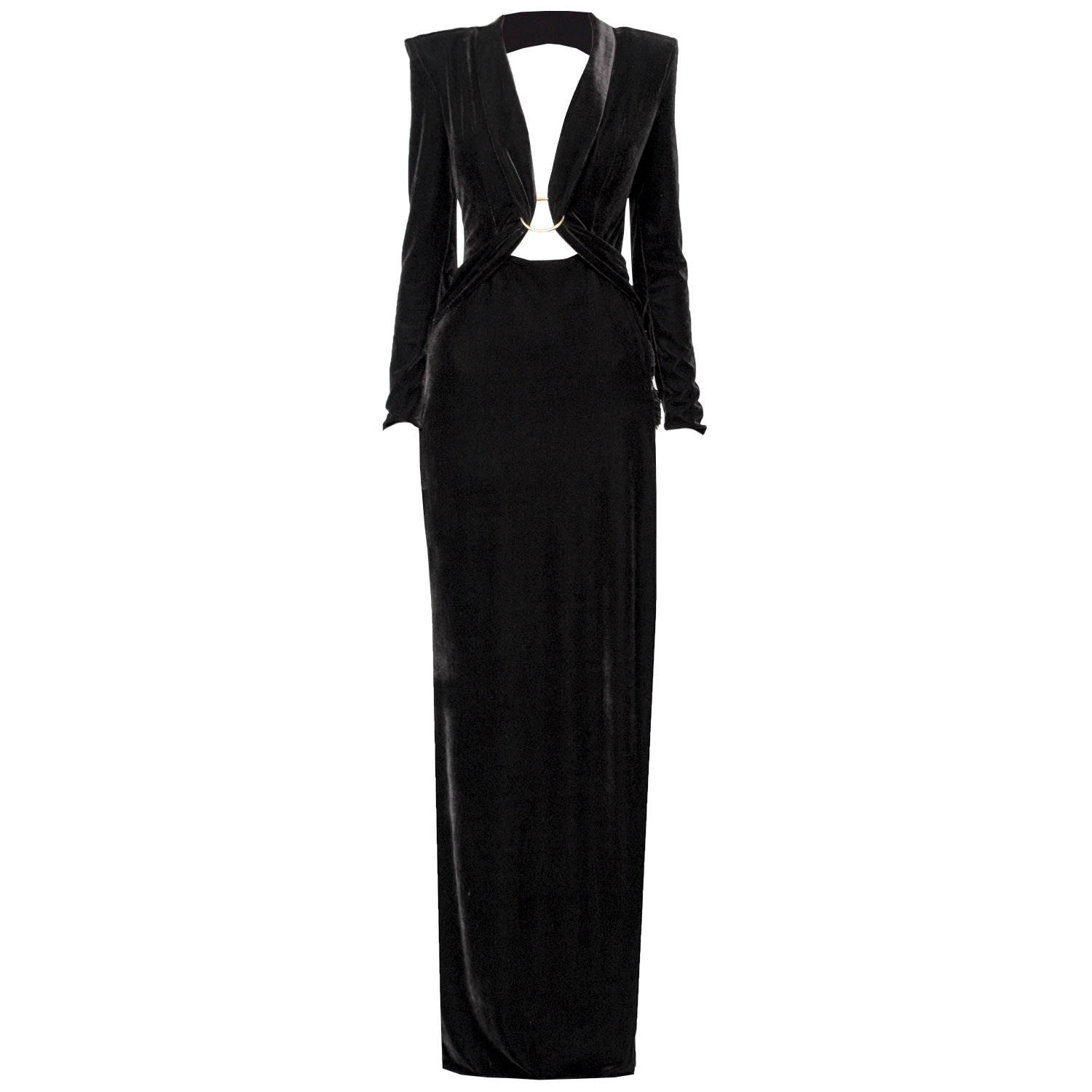 Angelika Jozefczyk Women's Glam Witch Black Velvet Gown With Gold Hoops In Black
