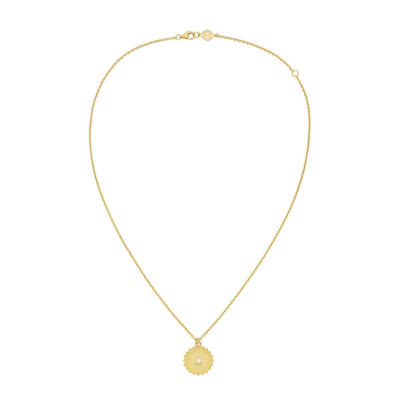 Women’s Gold / White Helios Necklace Gold White Zircon Zoe and Morgan