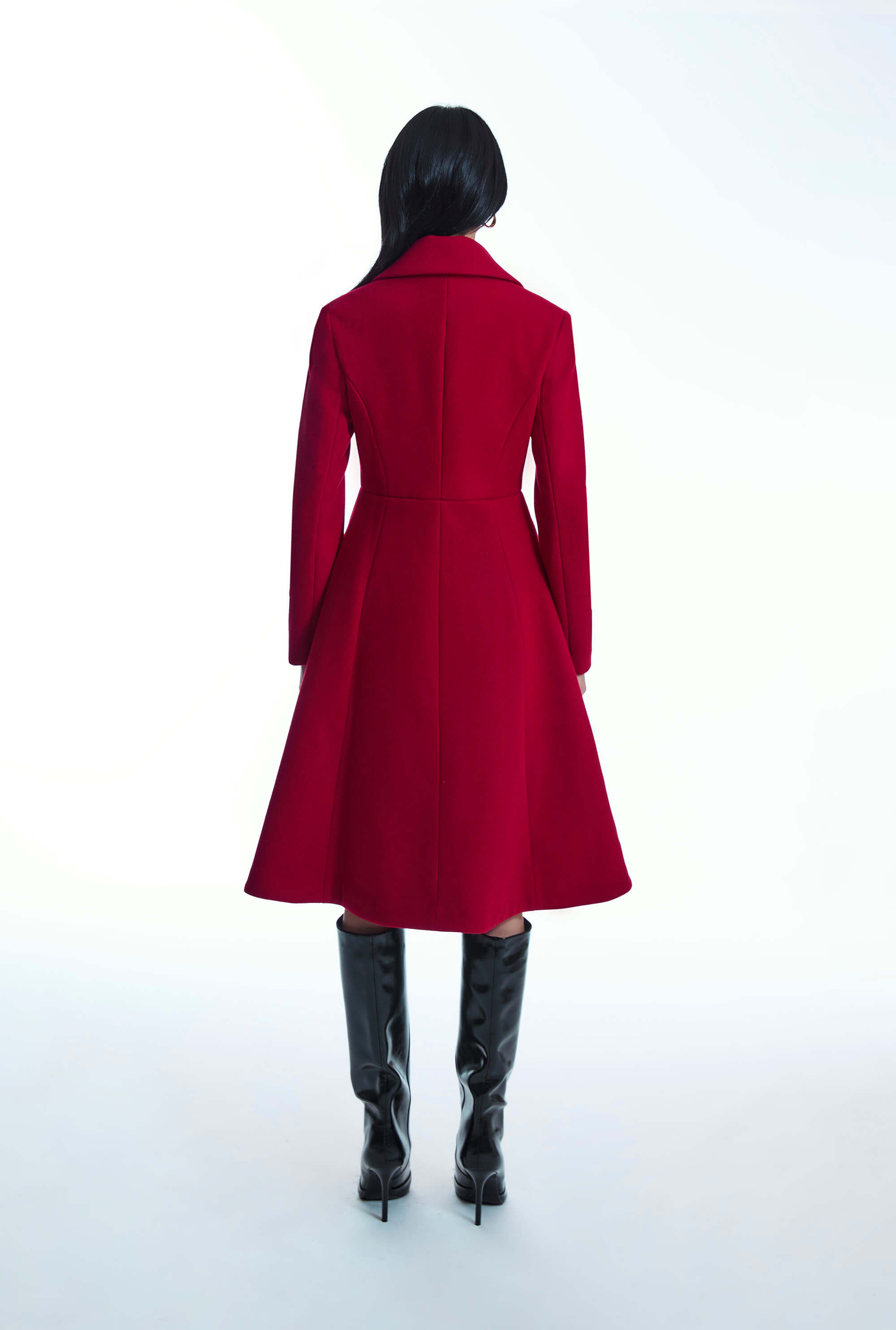 Princess Coat Red Long Coat Womens Dress Coat With Floor Length