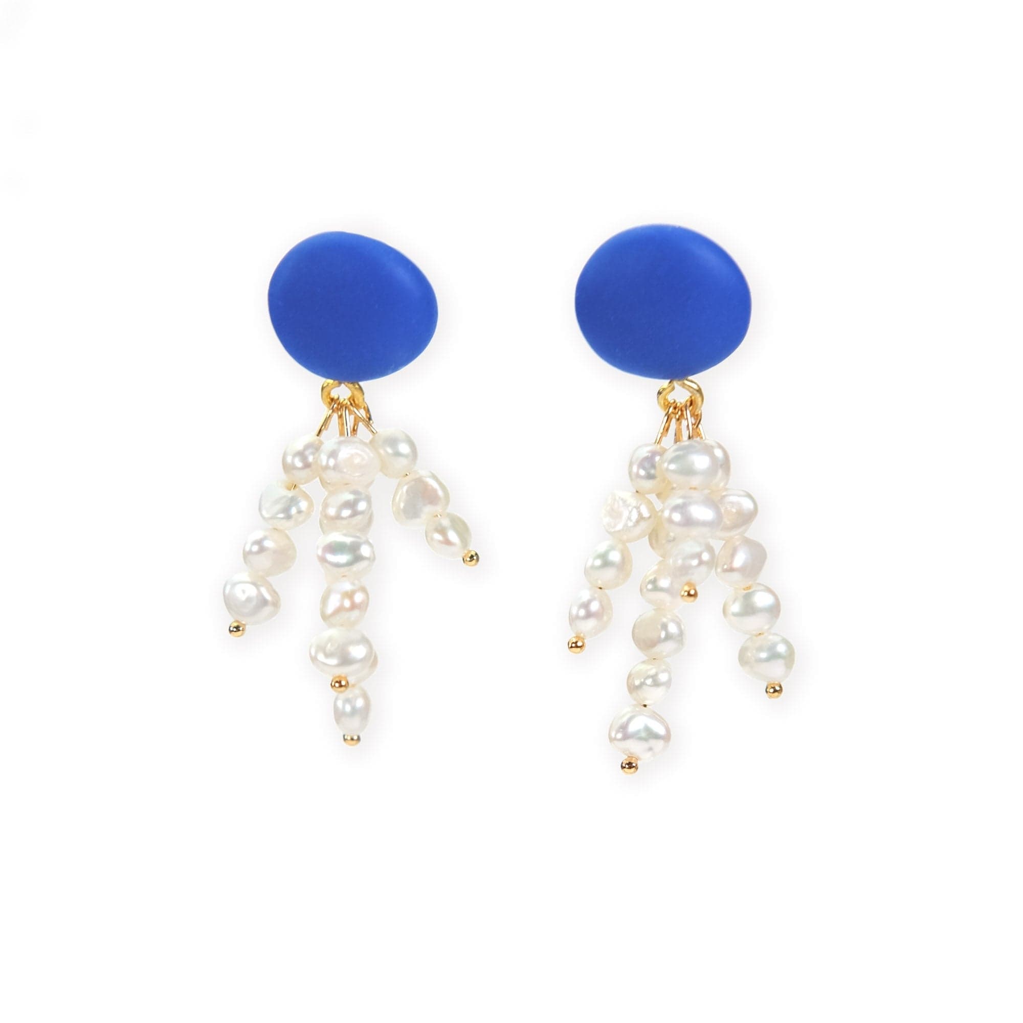 By Chavelli Women's Pearl Tassel Dangly Earrings In Blue In Metallic