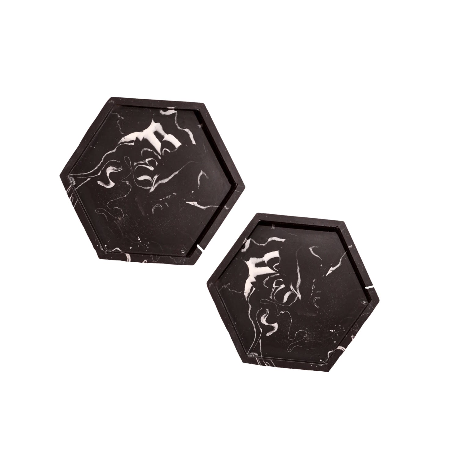 By Shax Black Panda Hex Trays - Pair In Black