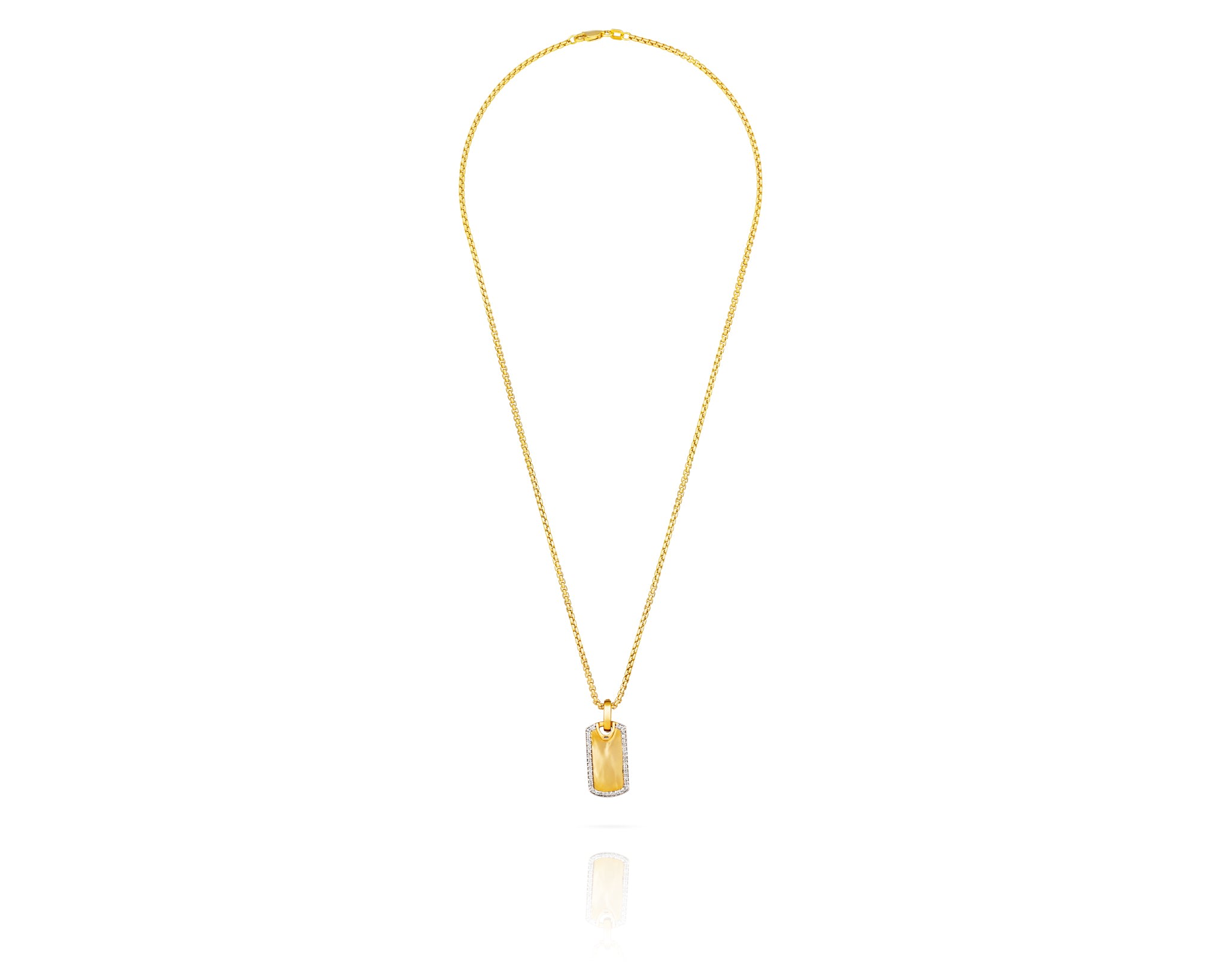 Women’s Dog Tag Stirrup Necklace In Solid Gold By Vincent Peach Vincent Peach Fine Jewelry