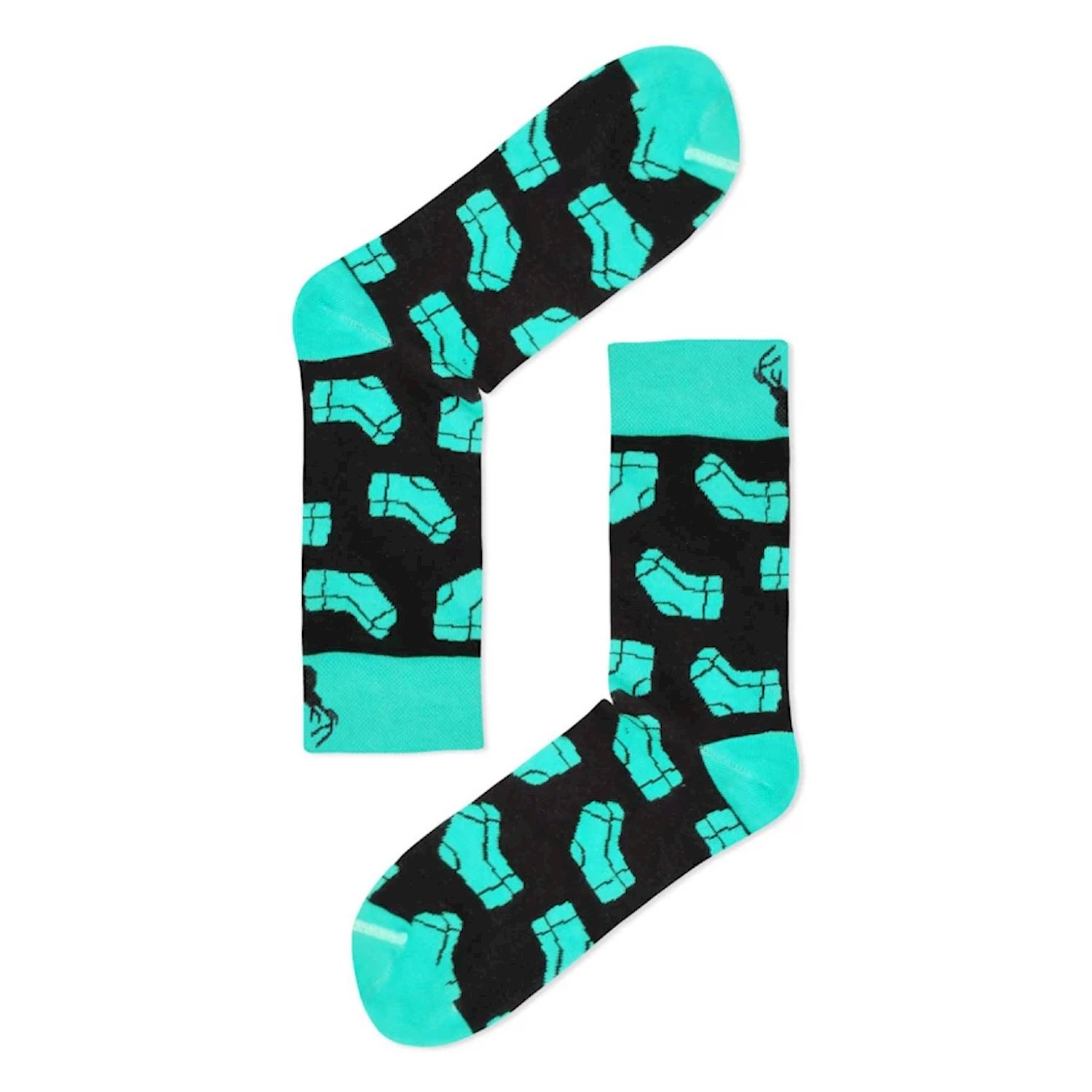 Aloha From Deer Women's Black / Blue Teal Inception Cotton Socks In Multi