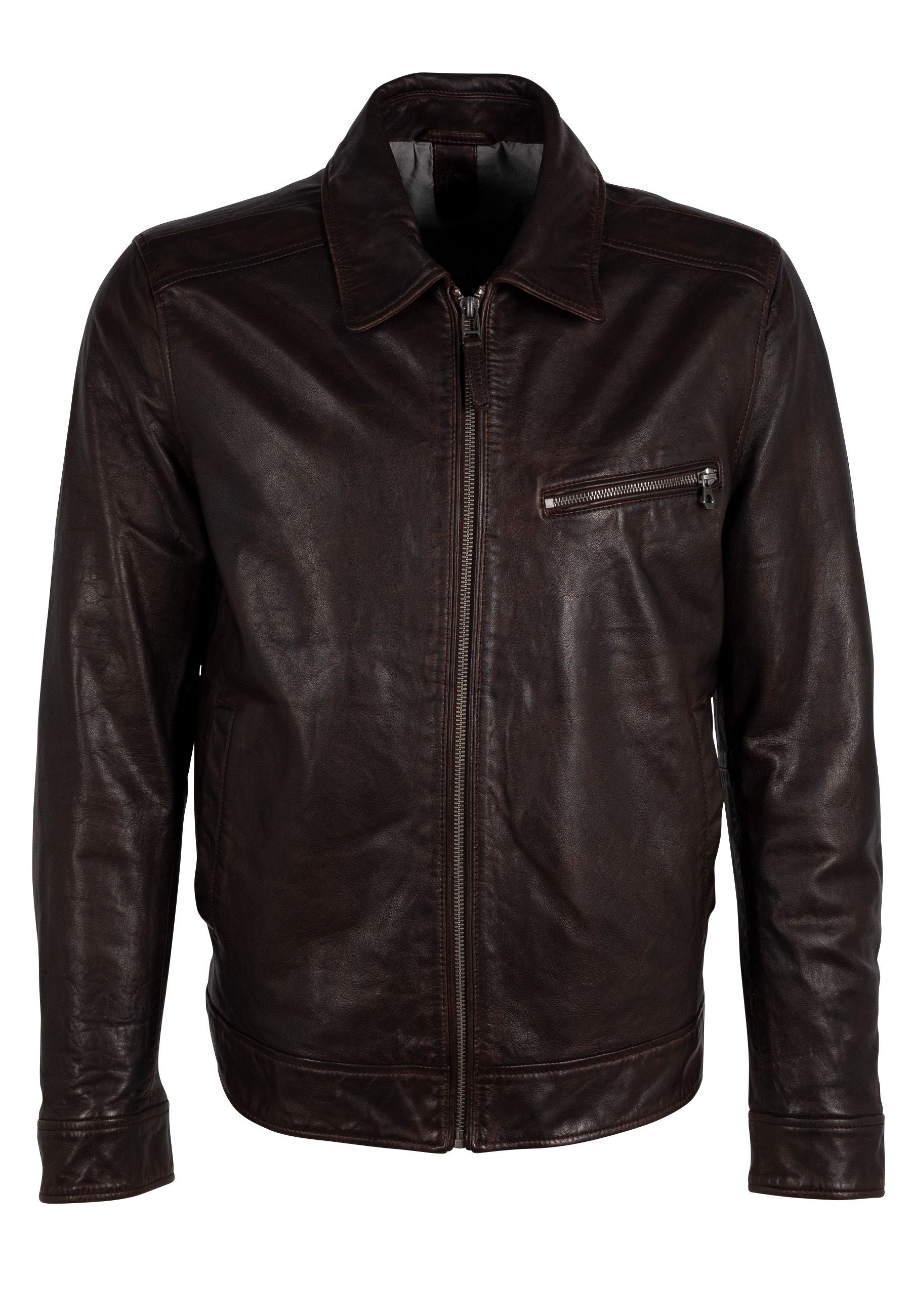 Mauritius Men's Brown Berink Cf Leather Jacket, Chestnut In Brown