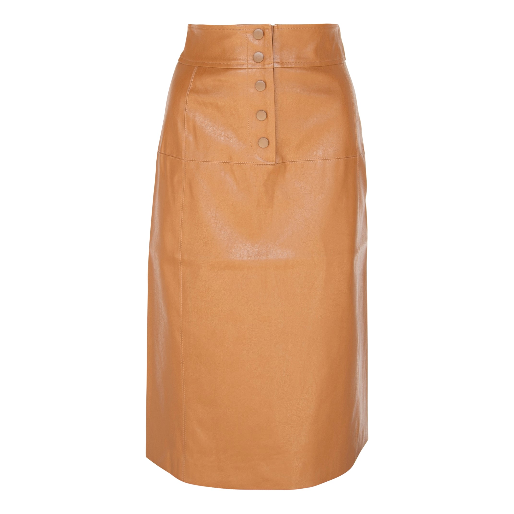 Le Réussi Women's Power Woman- Brown Vegan Leather Skirt In Brown