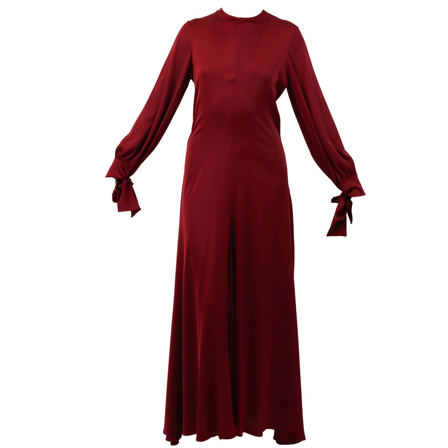 Women’s Red Bow Burgundy Dress Large Silkylicious Llc