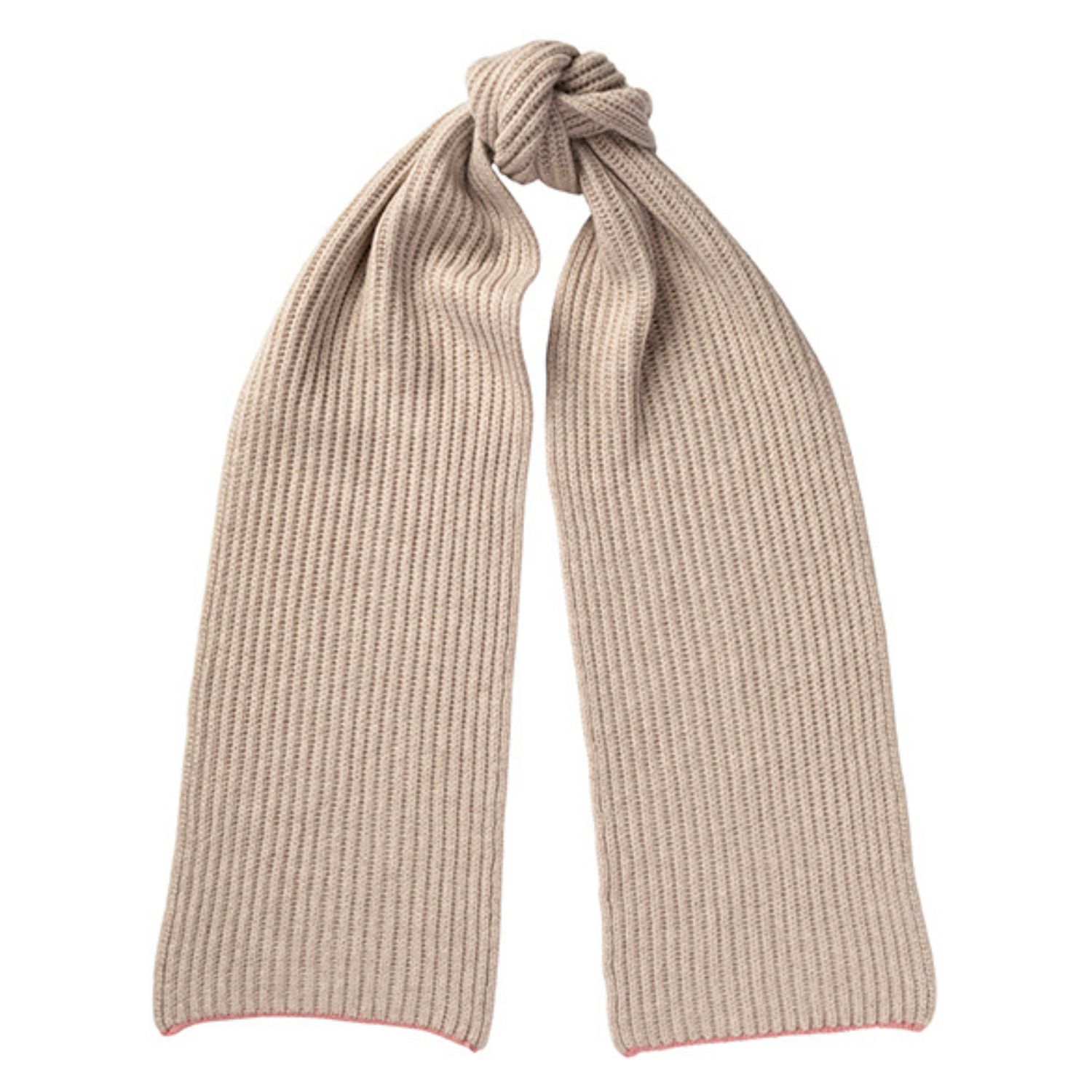 Kinalba Neutrals / Pink Ladies Camel Chunky Ribbed Cashmere Scarf In Pink