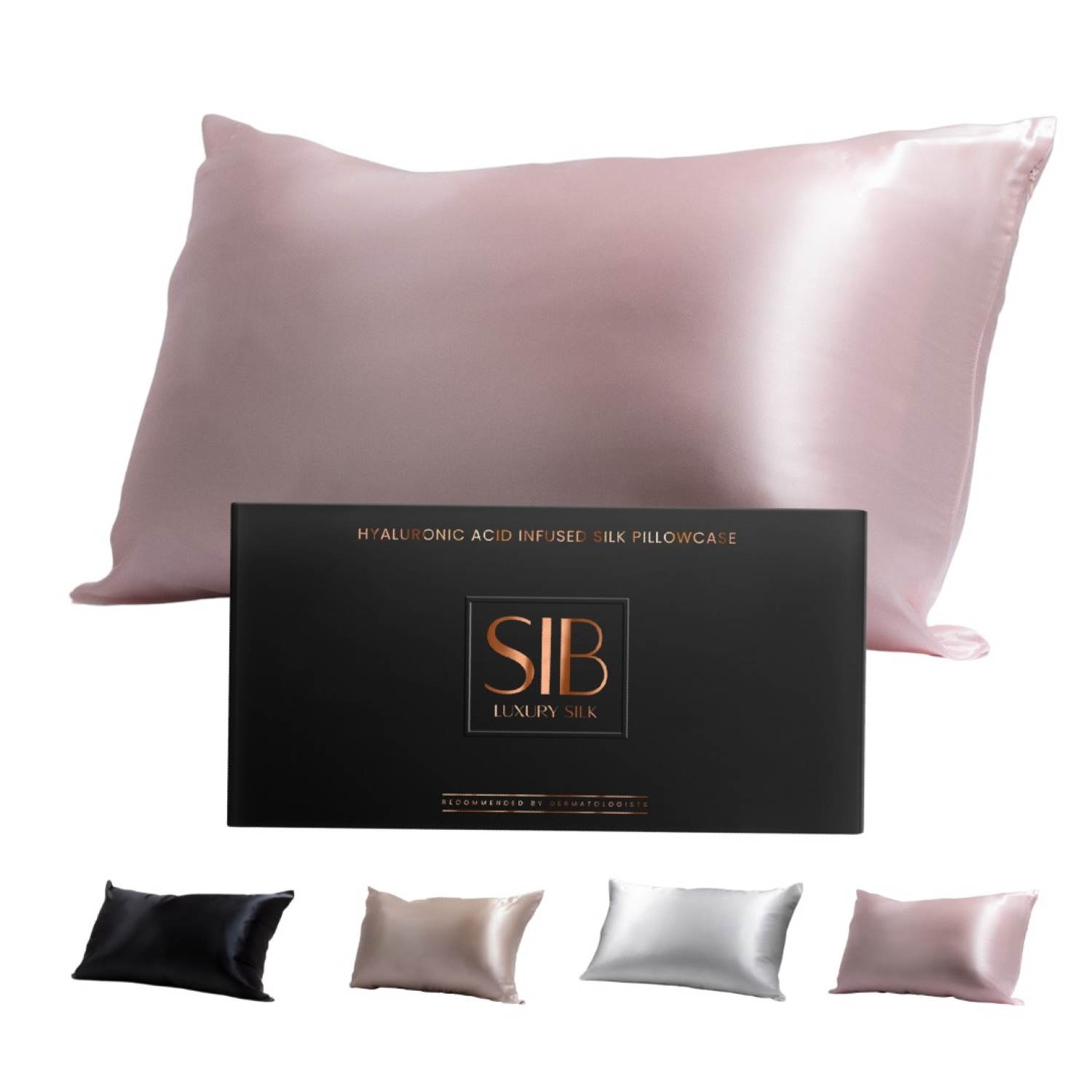 Sib Silk Sib®  Luxury Silk Pillowcase - Hyaluronic Acid Infused Pink In Pink