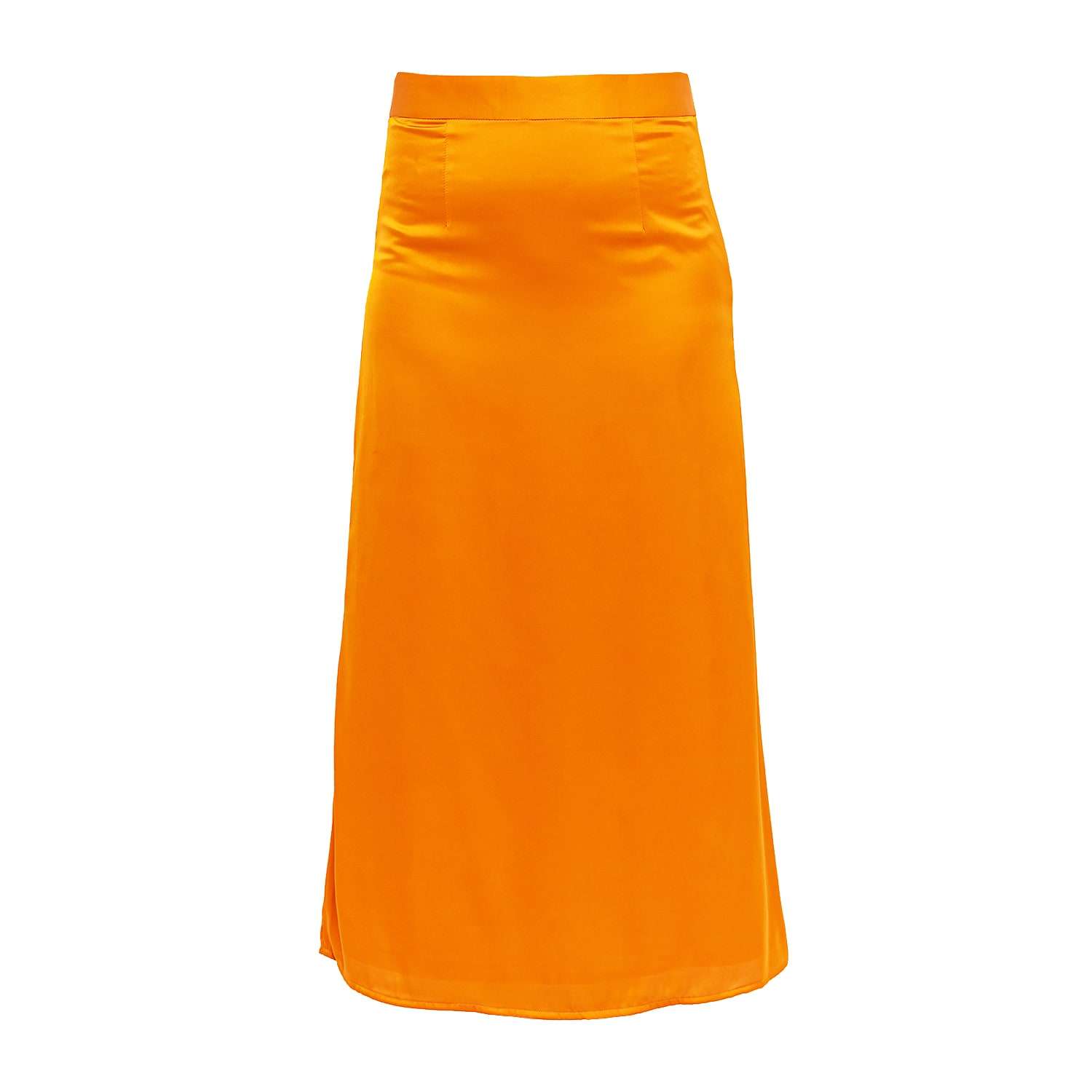 Janara Jones Women's Yellow / Orange Orange Satin Low-waisted Maxi Skirt In Yellow/orange