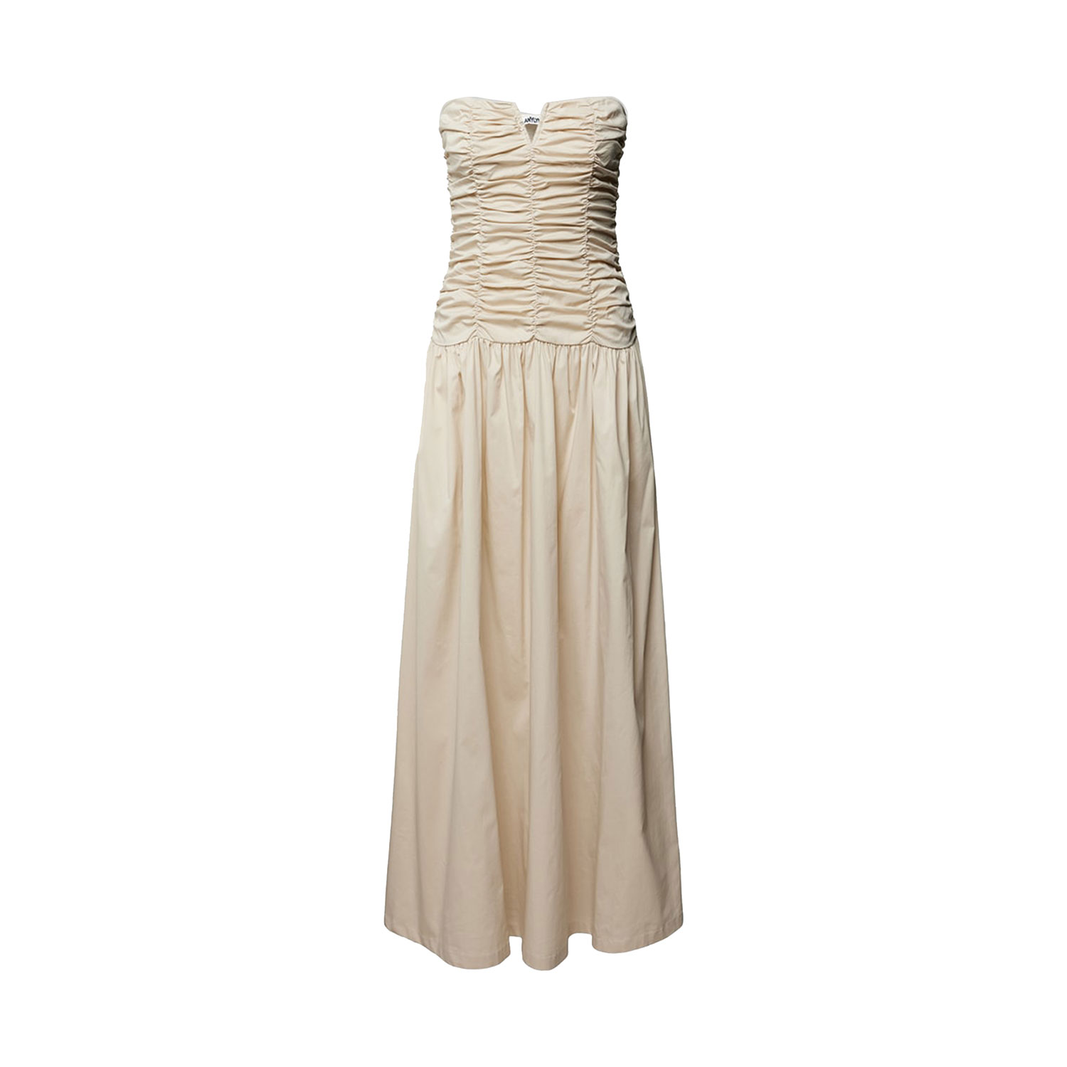 Amy Lynn Women's Neutrals Shyla Milk Ruched Column Bardot Maxi Dress