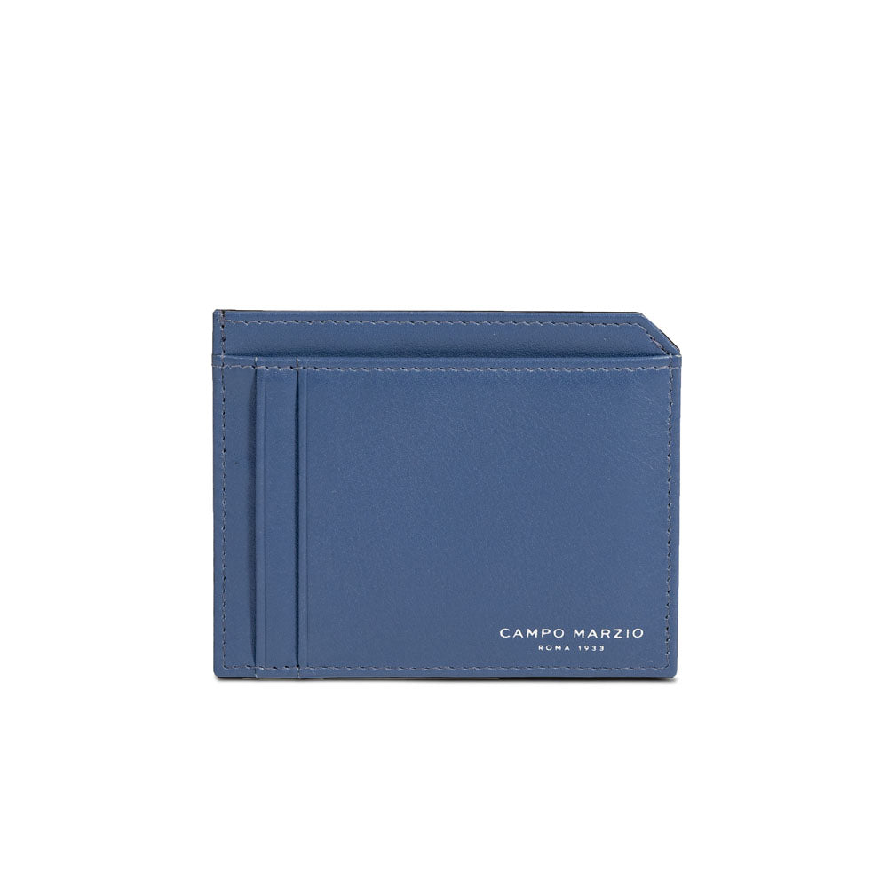 Men’s Blue Card Holder Slim Dark Denim Campo Marzio Roma 1933