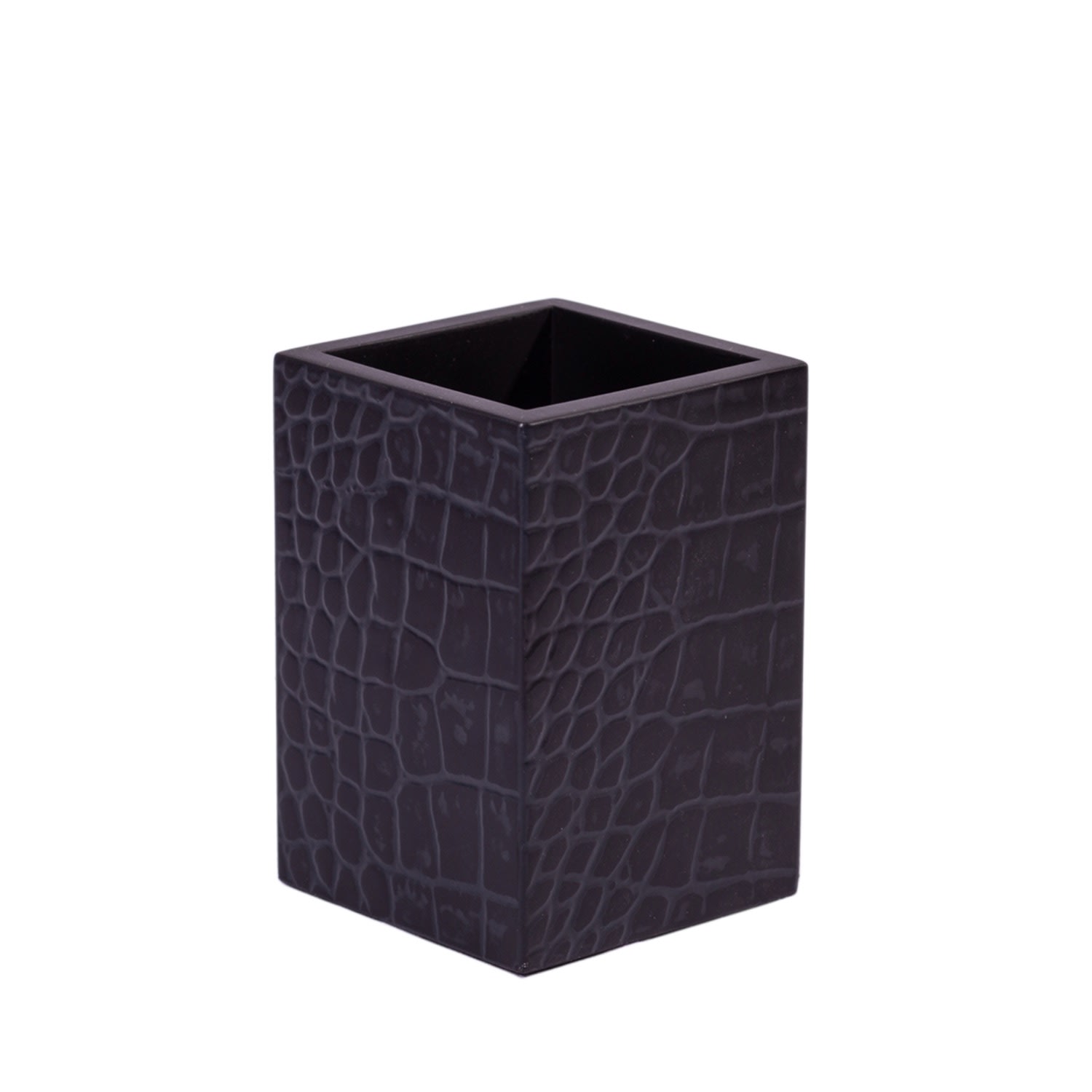 Black Chelsea Pen Holder - Croc Noir Posh Trading Company