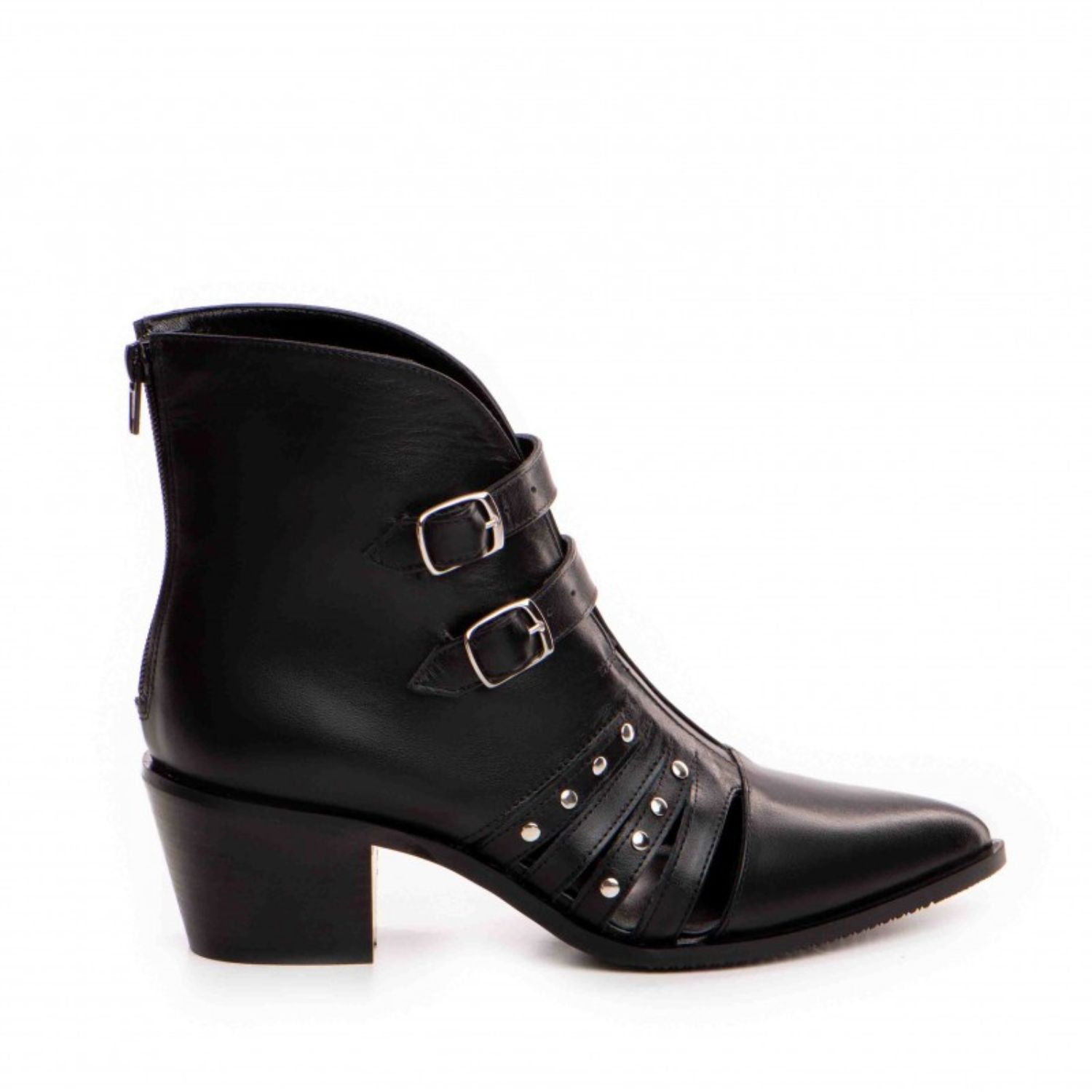 The 5th Element Women's Nova Western Ankle Boots In Black Leather In Black
