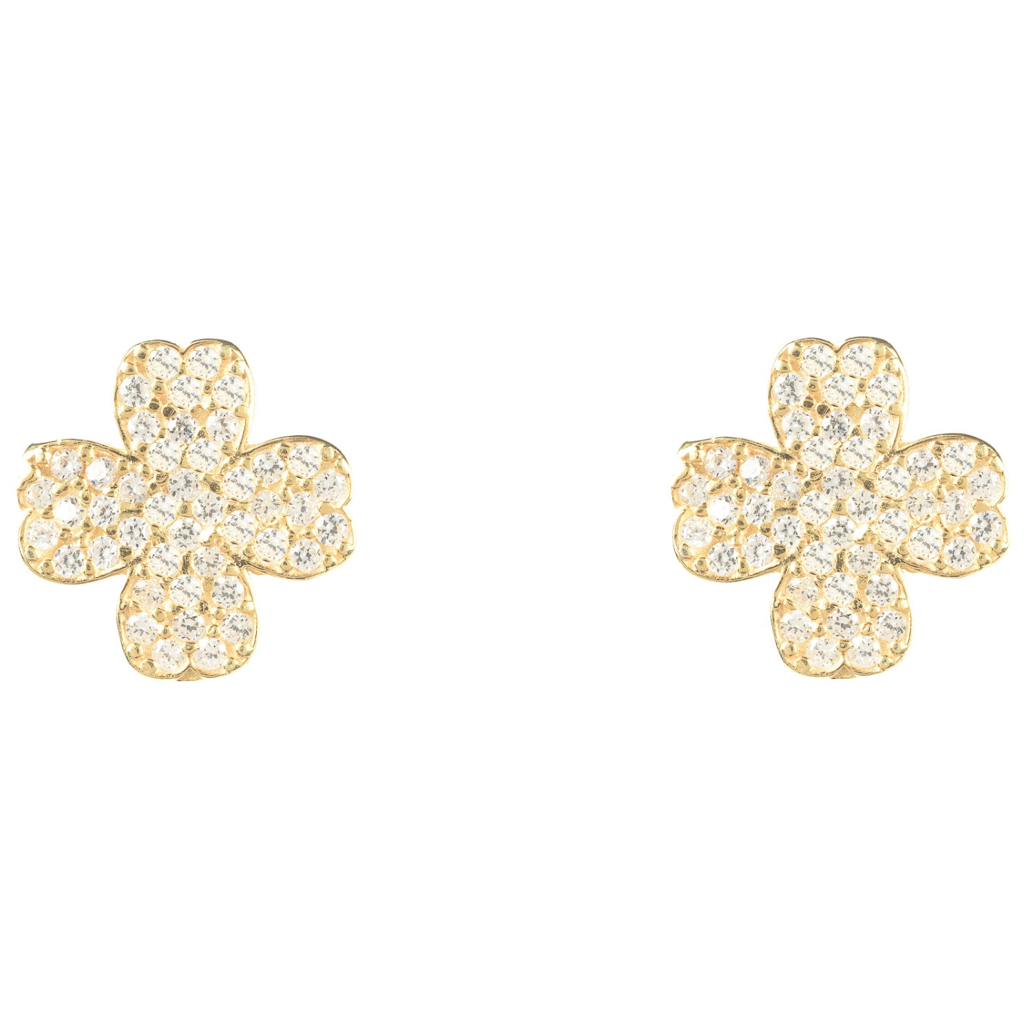 Women’s Lucky Four Leaf Clover Earring Gold Latelita