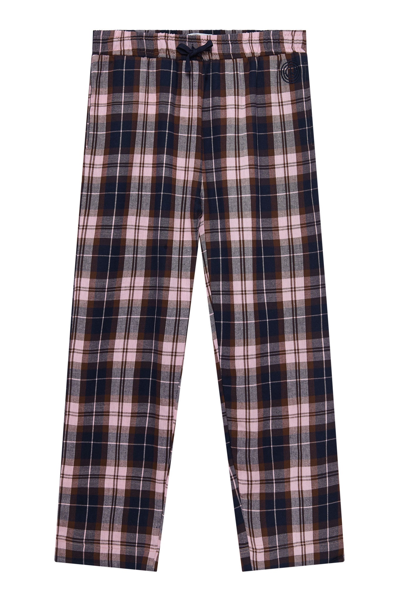 Brown Plaid organic-cotton flannel pyjamas