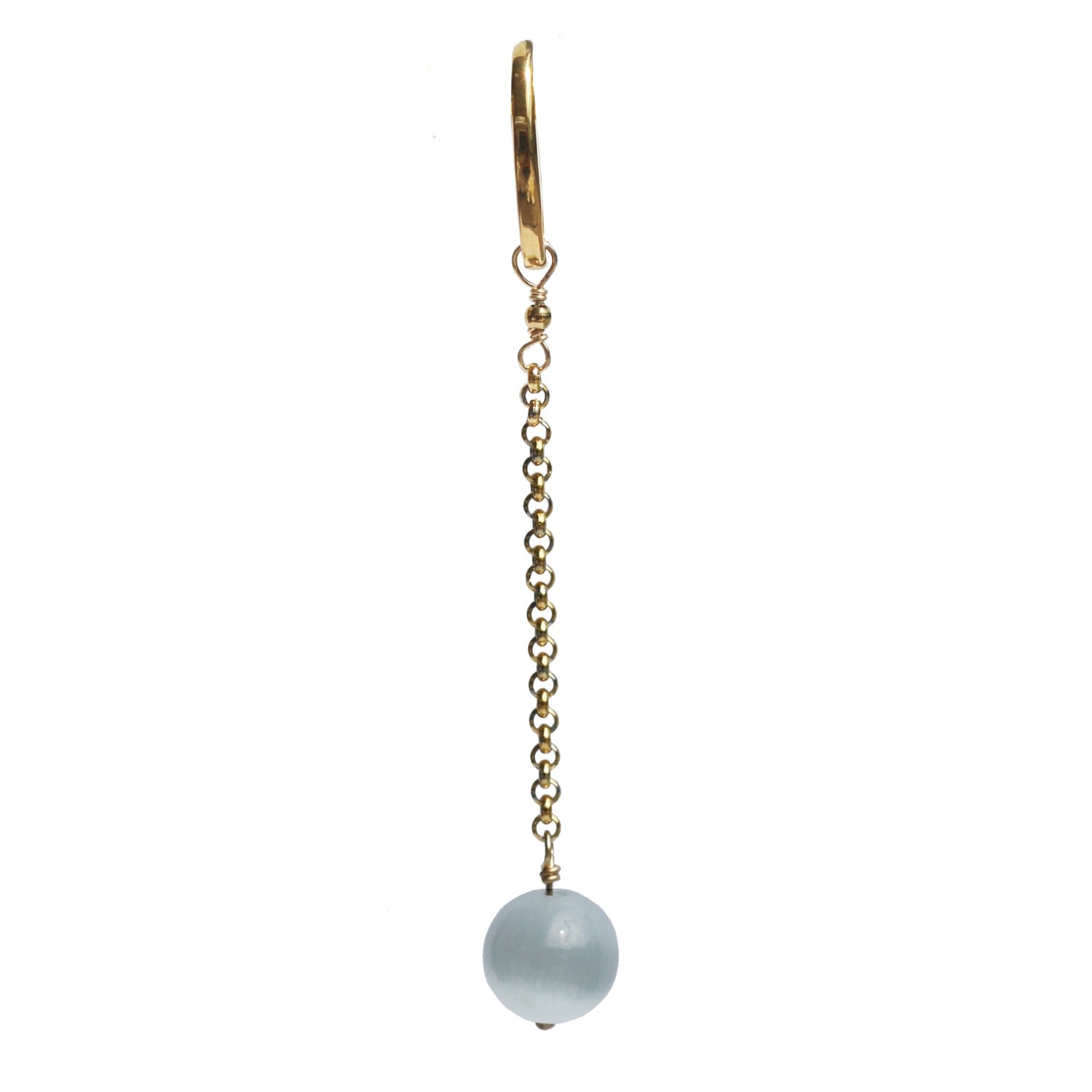 Marquise Swim Women's Gold / White Bikini Charm - Selin Selenite Stone & Gold In Multi