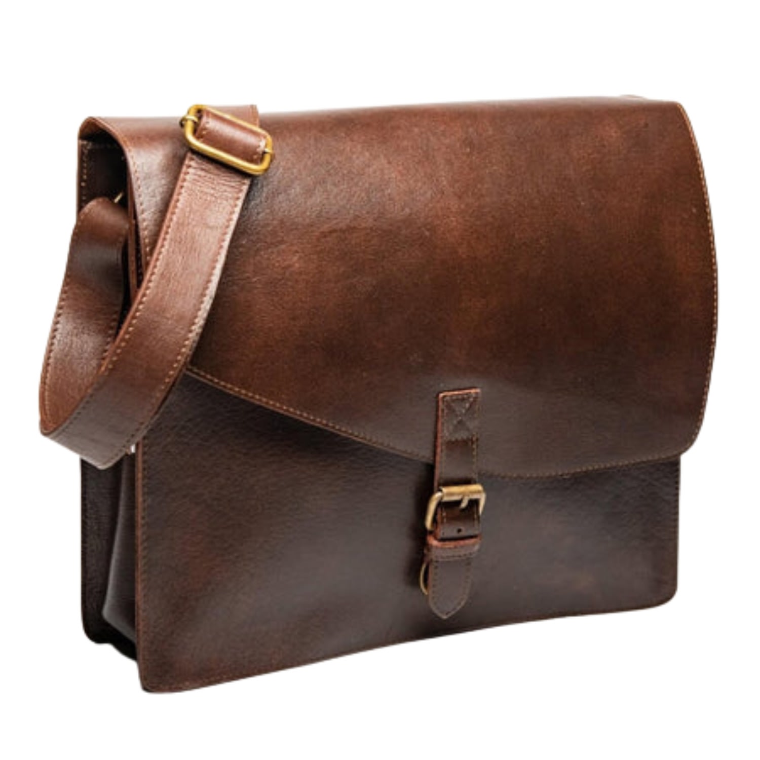 Hides Leather Co. Men's Brown Handmade Leather Messenger Bag, Travel Laptop Briefcase