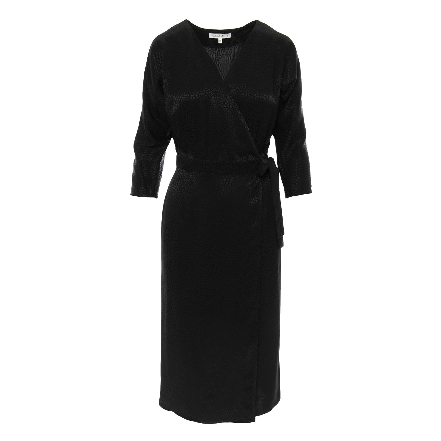 Women's Black Vesper Wrapped Midi Dress | Extra Small | Noria Anis
