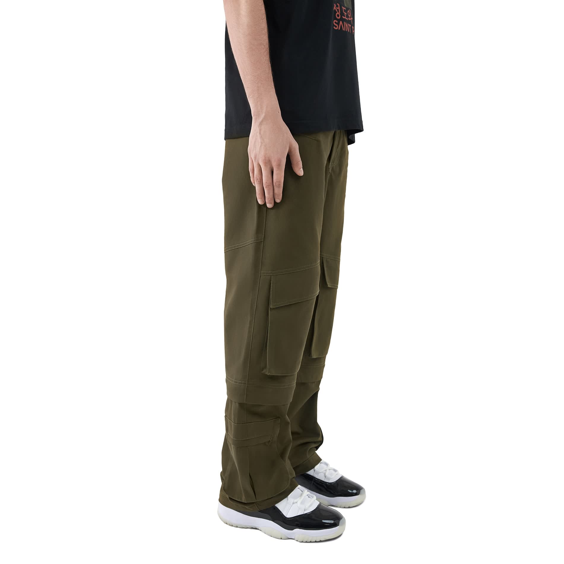 CHP-1 006 WASHED GREY MULTI-POCKET FLARED CARGO PANTS – ERIC CRÉER