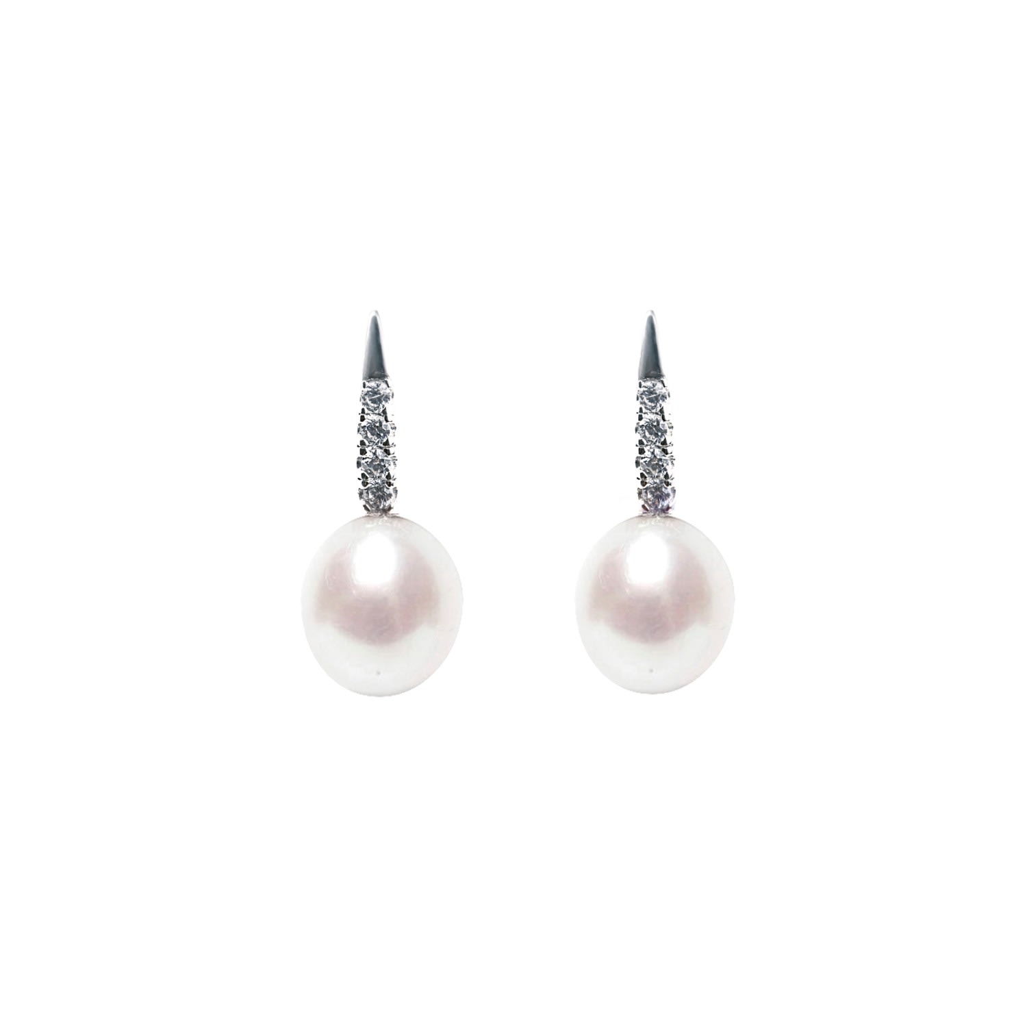 Women’s White / Silver Lumini White Drop Pearl Earrings Ora Pearls