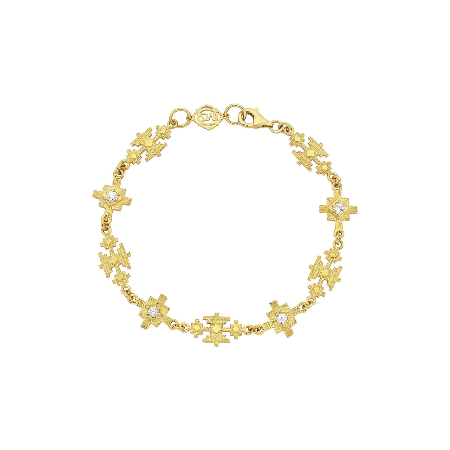 Zoe And Morgan Women's Gold / White Ayllu Bracelet Gold White Zircon In Multi