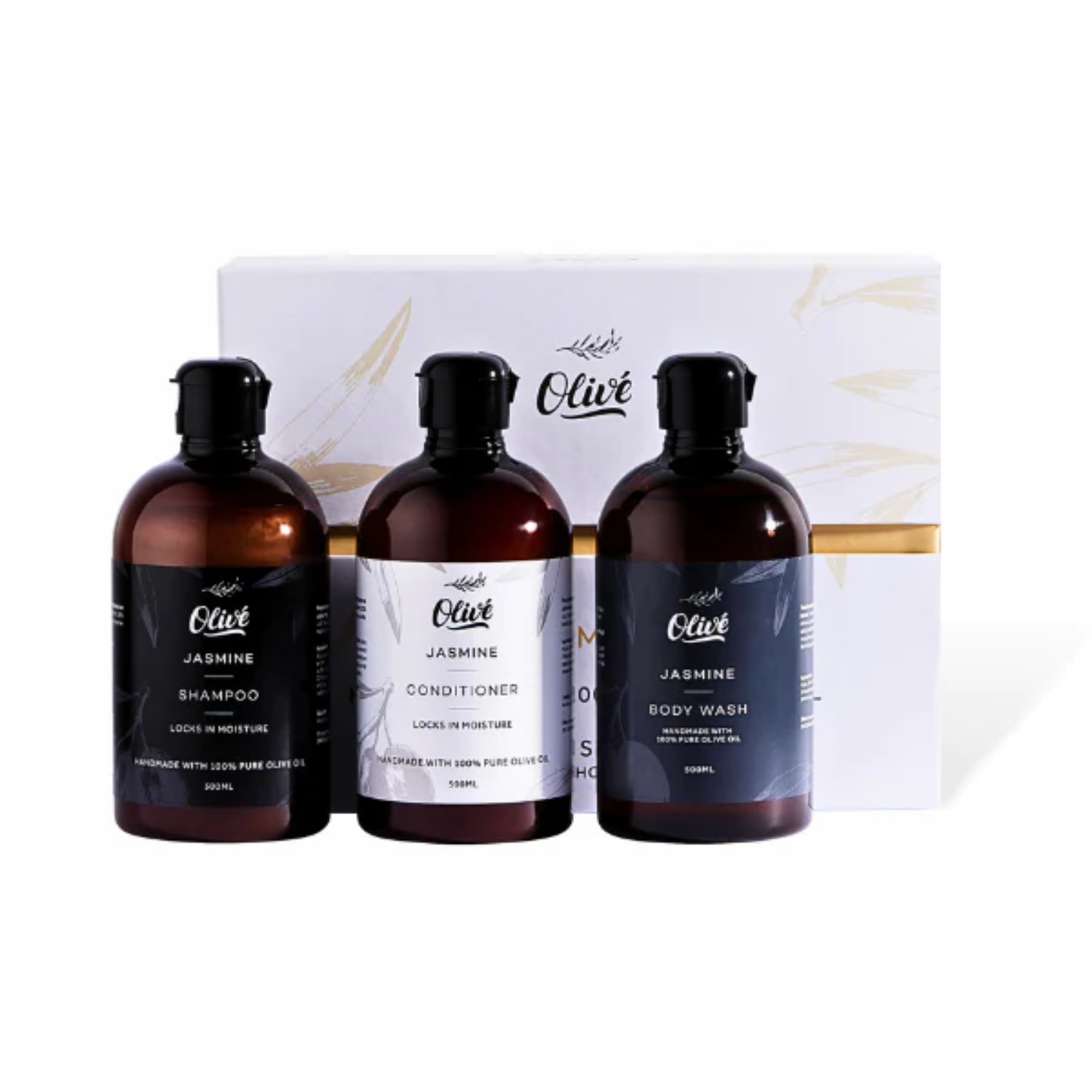 Silky & Smooth Olivé Three Piece Bath Set - Jasmine Olivé by the Olive Soap Company