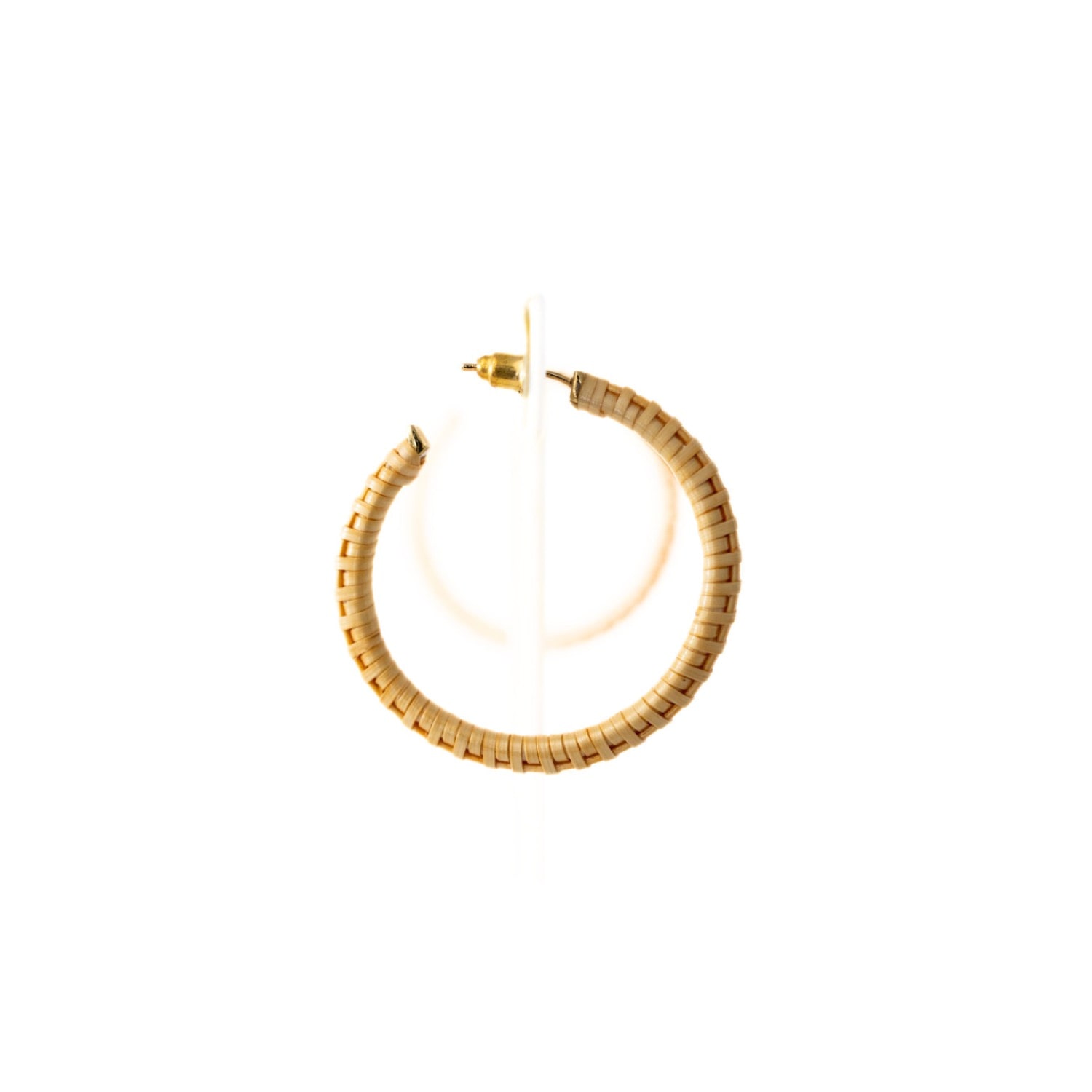 Whale Tail Weaving Women's Neutrals / Brown Hoop Earrings