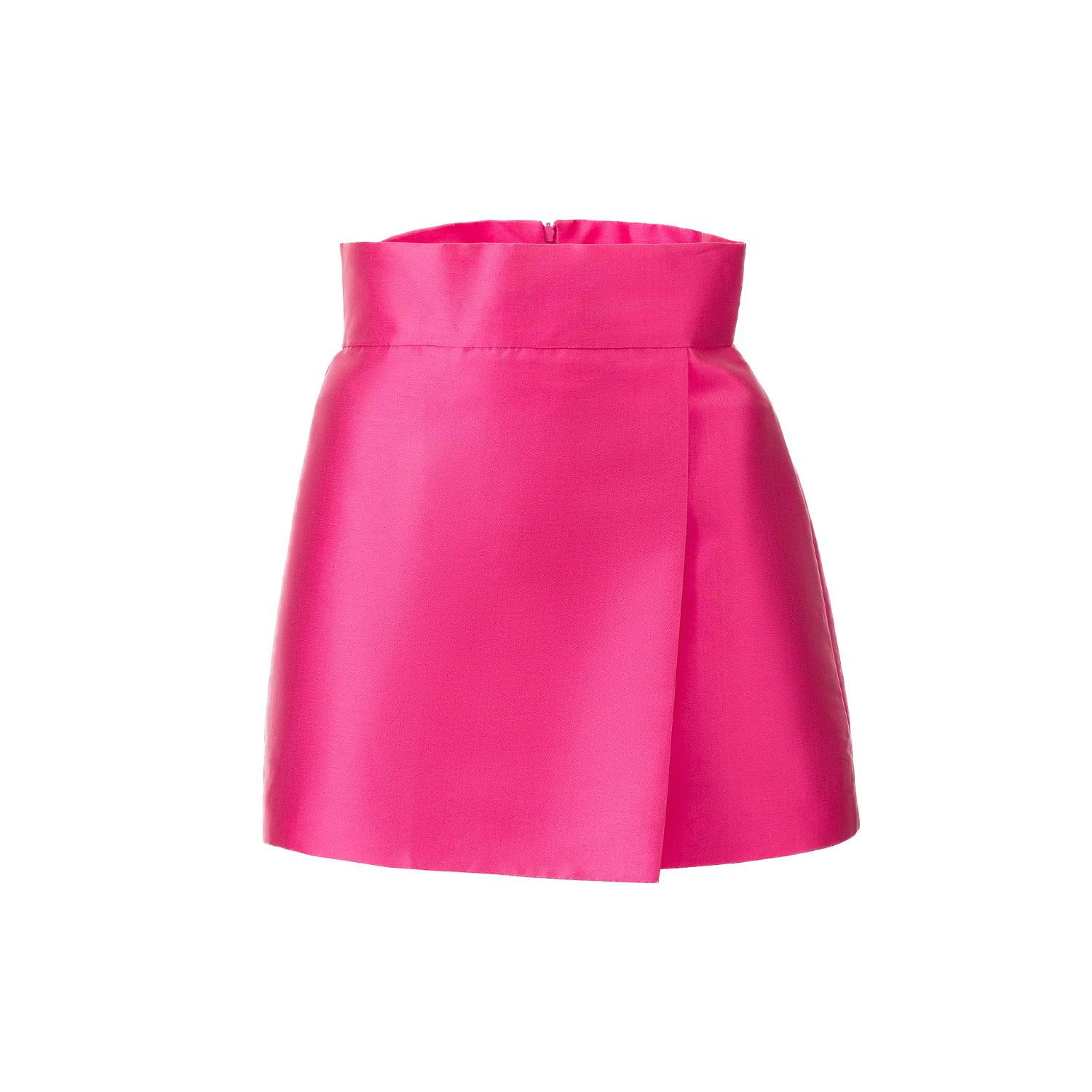 Women’s Pink / Purple Ronna Sculptural A-Line Silk Blend Hot Pink Mini Skirt Large Skrt