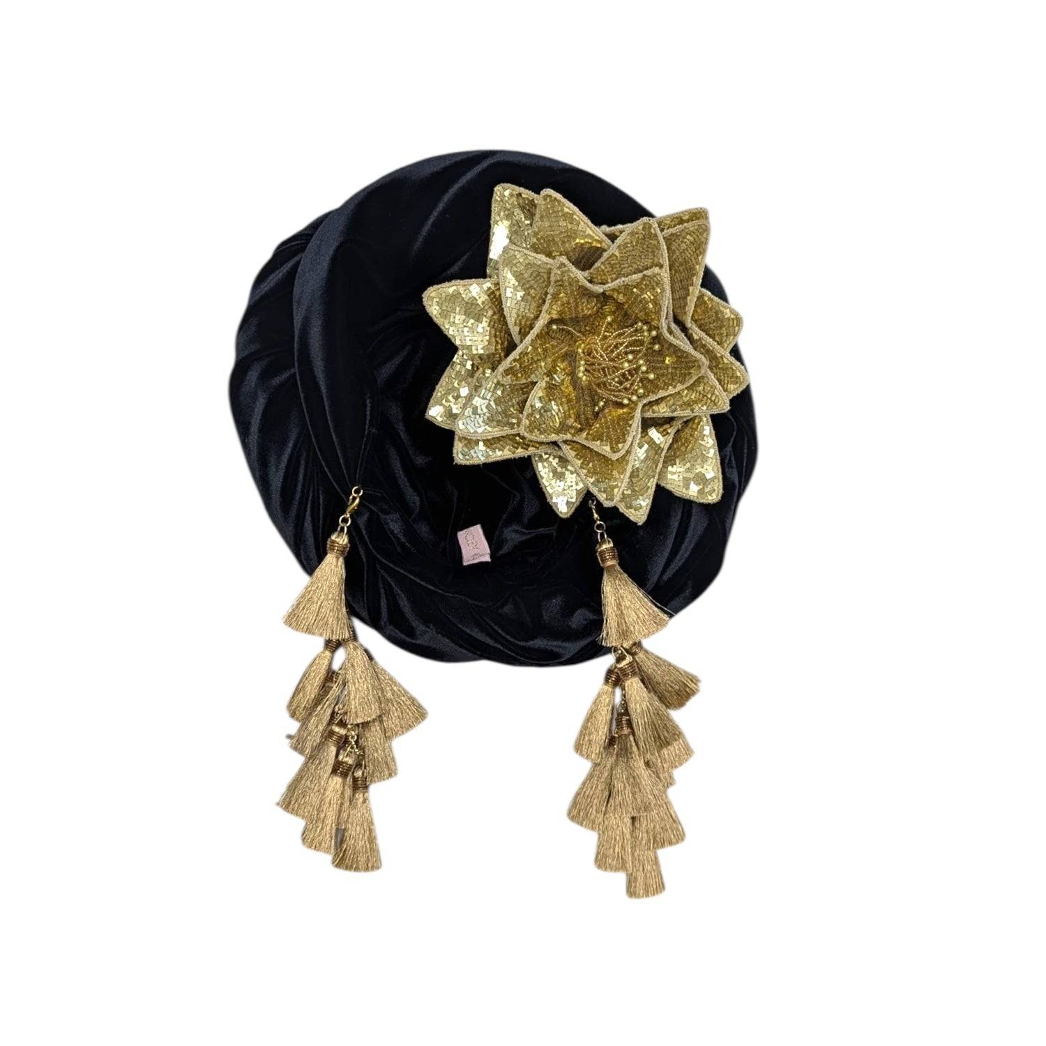 Julia Clancey Women's Black Cha Cha Cha Boom Gold Turban
