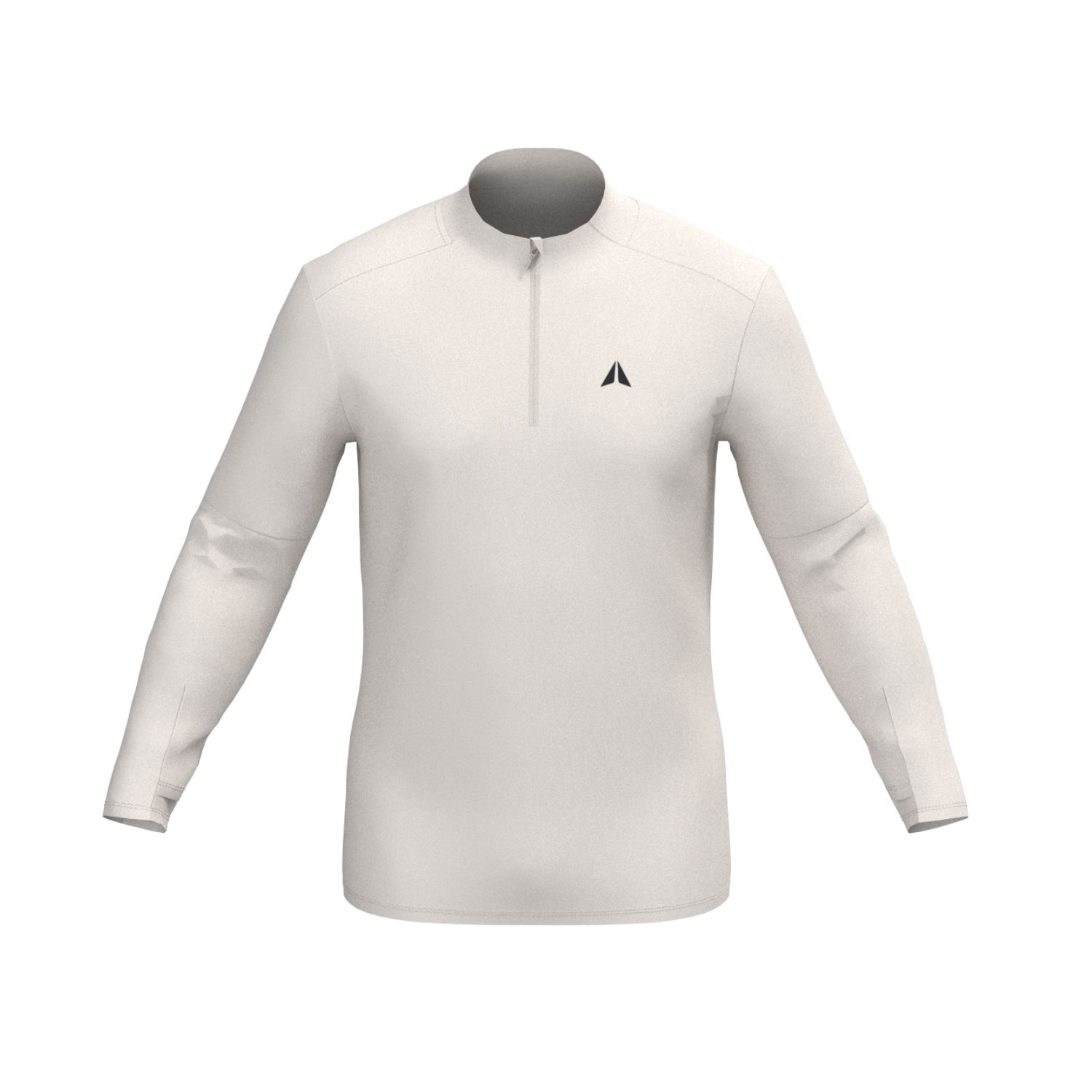 Aora Athletics Men's Half Zip Long Sleeve - White In White