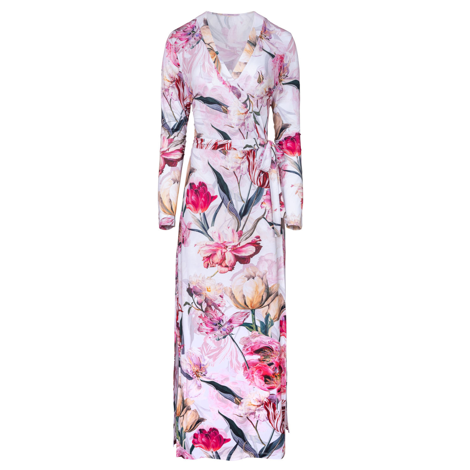 Oh!zuza Night&day Women's Pink / Purple / White Floral Robe -viscose In Pink/purple/white