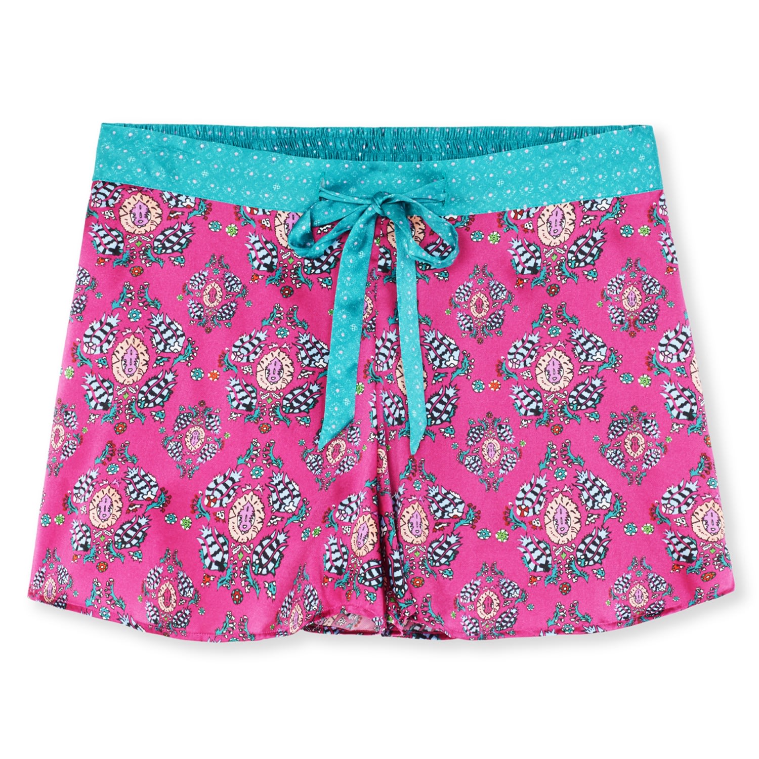 Green / Pink / Purple Persia Silk Shorts Large Jessica Russell Flint