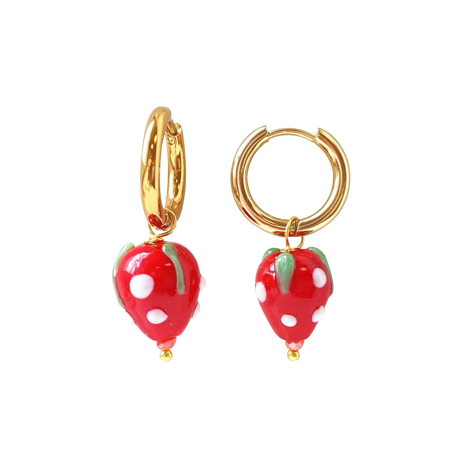 Women’s Gold / Red Murano Glass Strawberry Hoops Smilla Brav