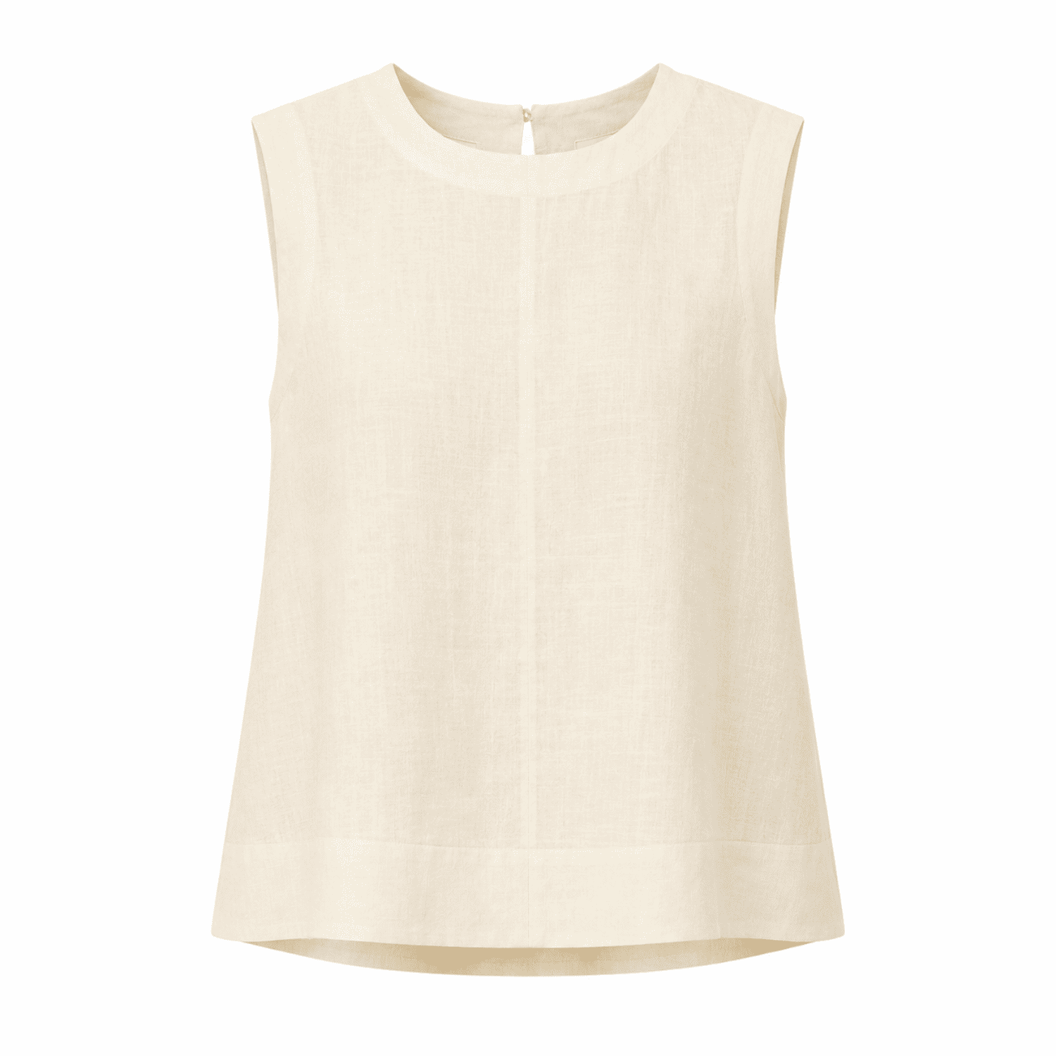 Exquise Women's Neutrals Almira Crew Neck Linen Blouse - Yellow