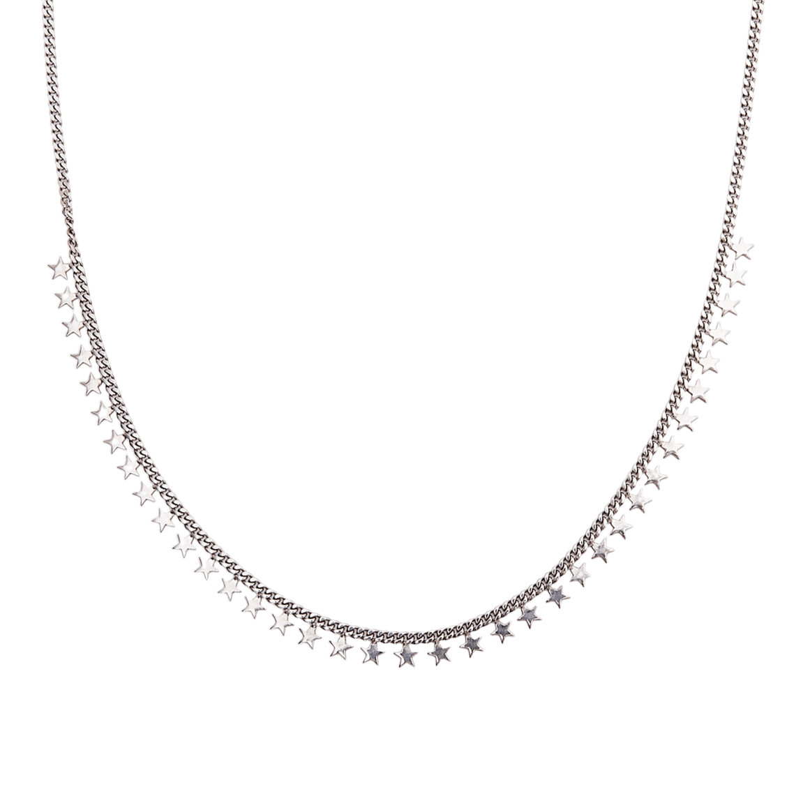 Spero London Women's Multiple Star Sterling Silver Station Necklace - Silver In Silver
