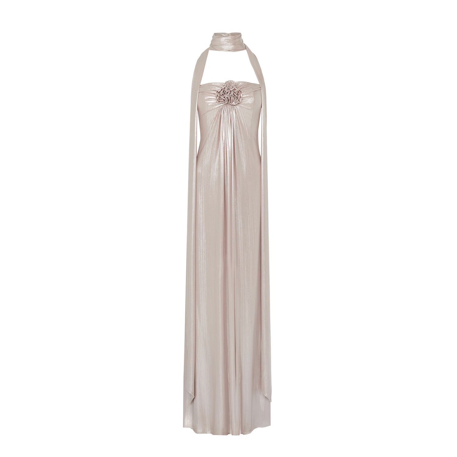 Rue Les Createurs Women's Pink / Purple Strapless Long Evening Dress In Pink/purple