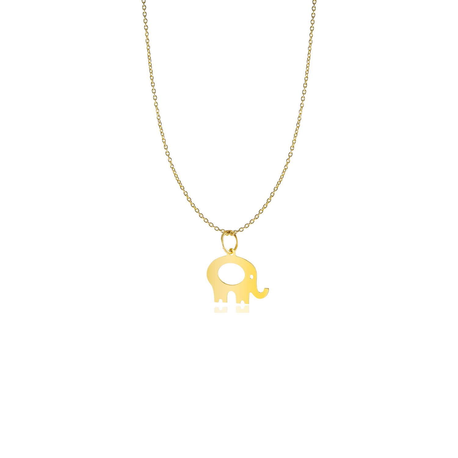 Jewelsty Fine Jewelry Women's Solid Gold Elephant Charm Necklace