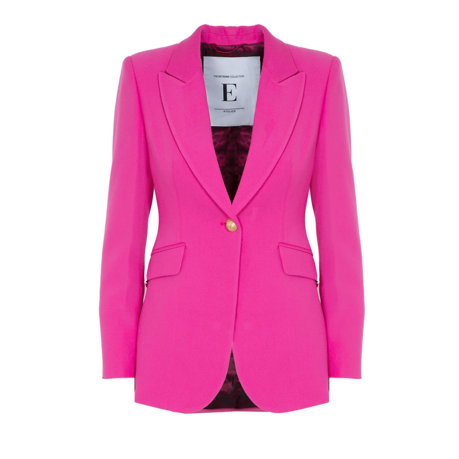 Women’s Pink / Purple Single Breasted Premium Crepe Blazer Pink Paris Large The Extreme Collection