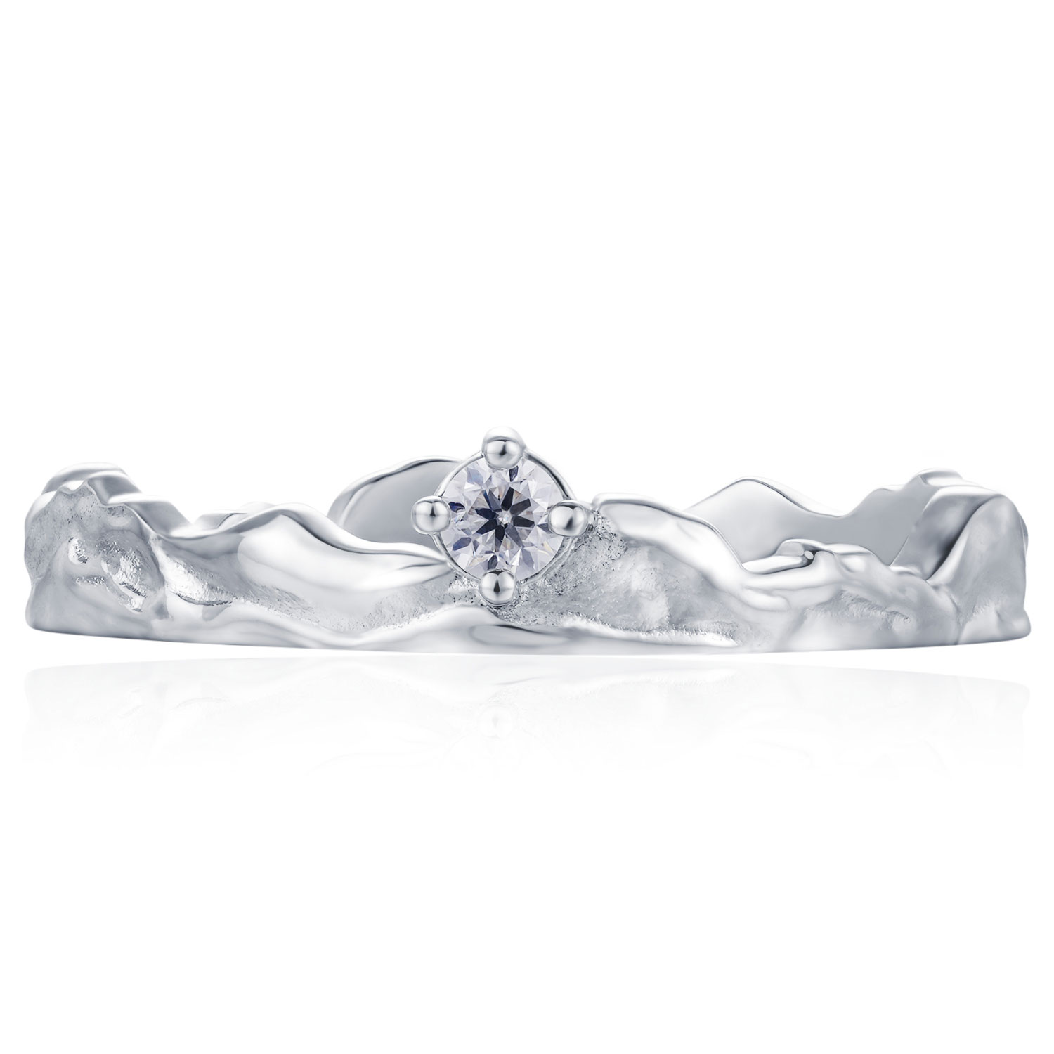 Azura Jewelry New York Women's Silver Eternal Peaks Band White Gold Vermeil - Female