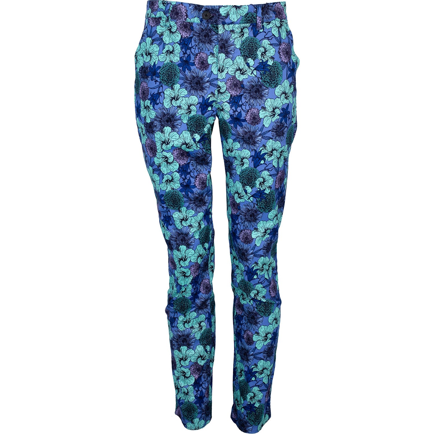 Men’s Blue / Pink / Purple Jack Lux Hibiscus Garden Pants - Blue 35" Lords of Harlech